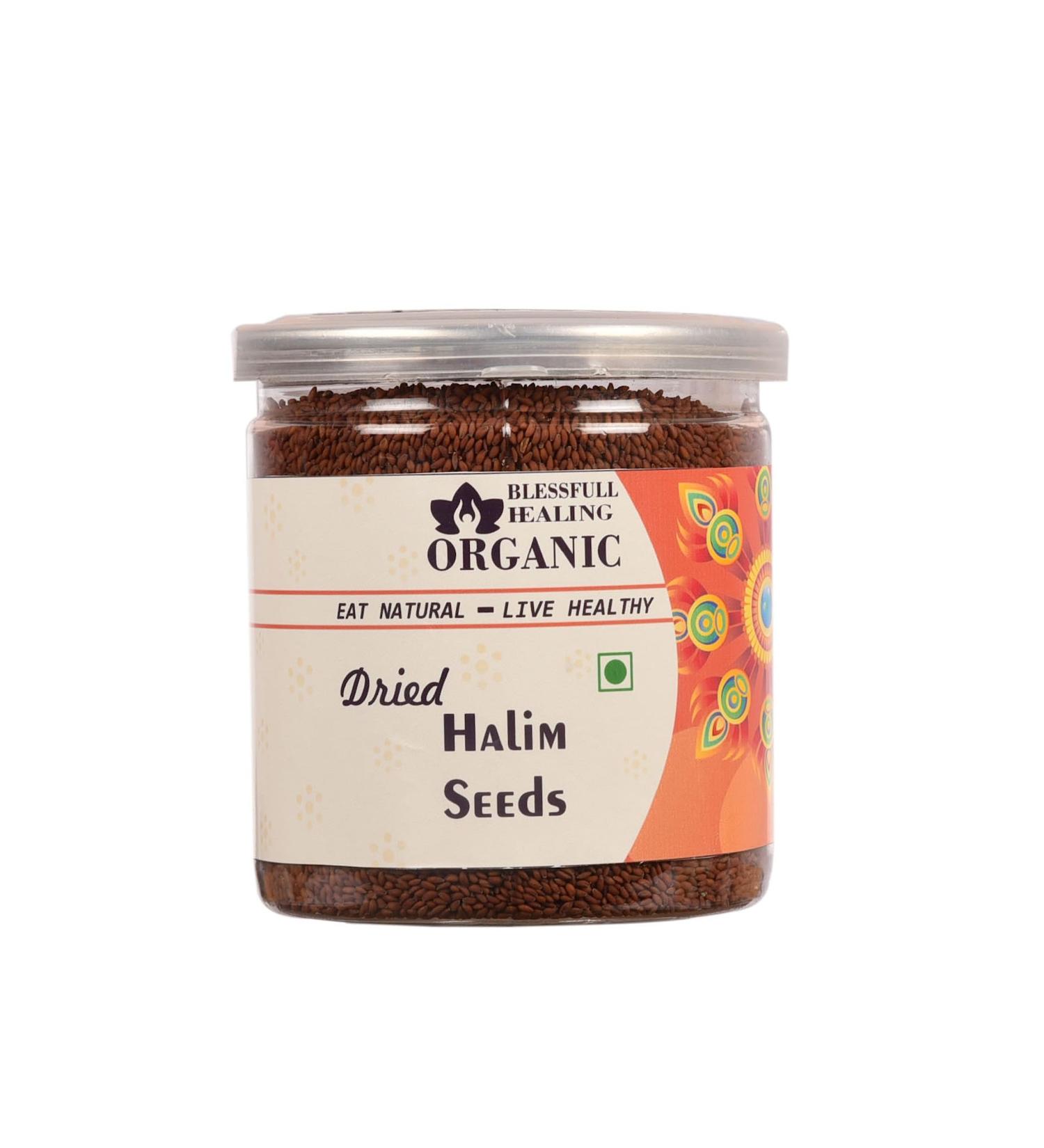 Blessfull Healing Organic Dried Halim Seeds 300 Gram Airtight Container (Packing May Vary) - Buy Online on GoSupps.com