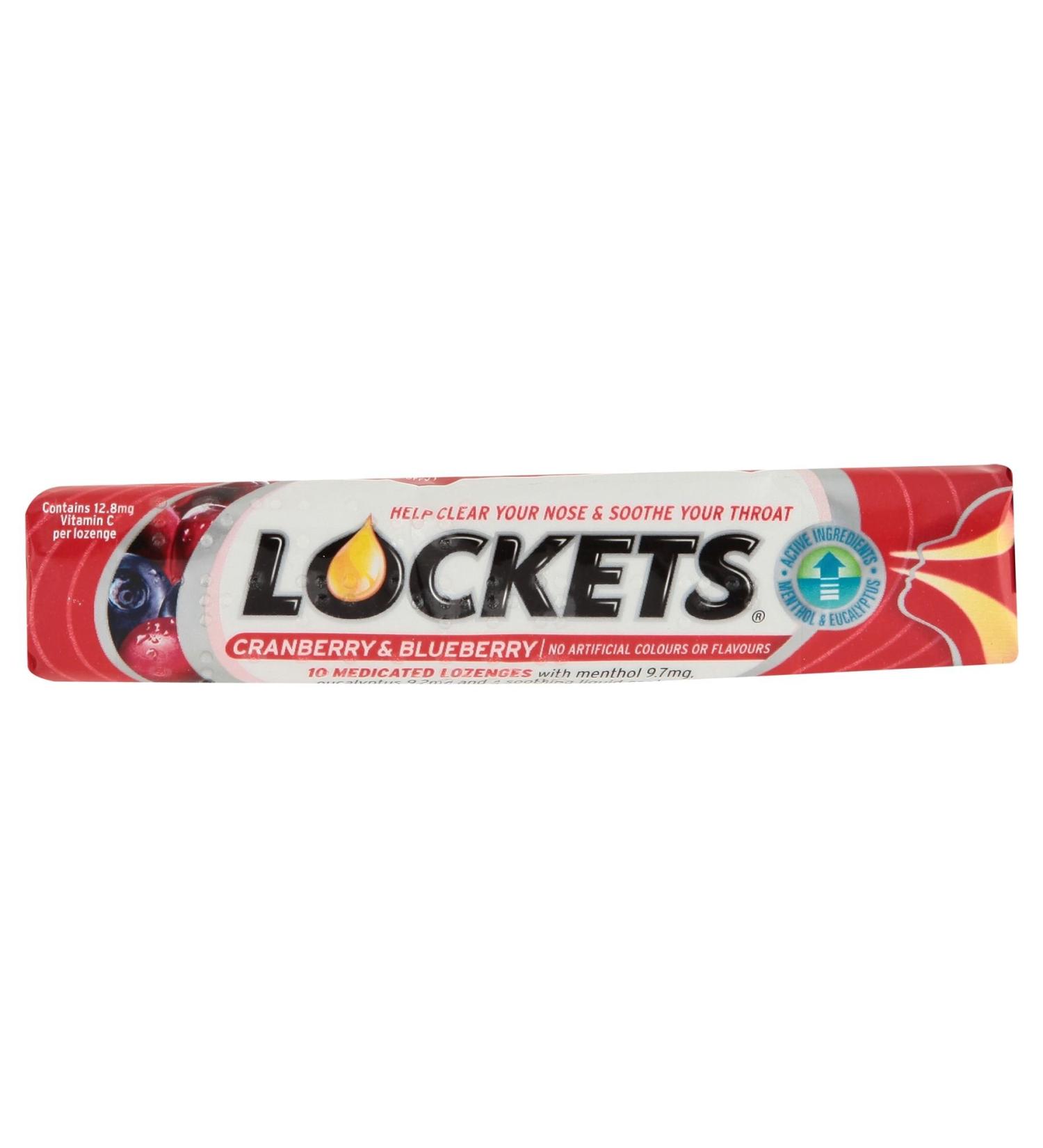 Lockets Cranberry & Blueberry 10 Medicated Lozenges x Case of 20