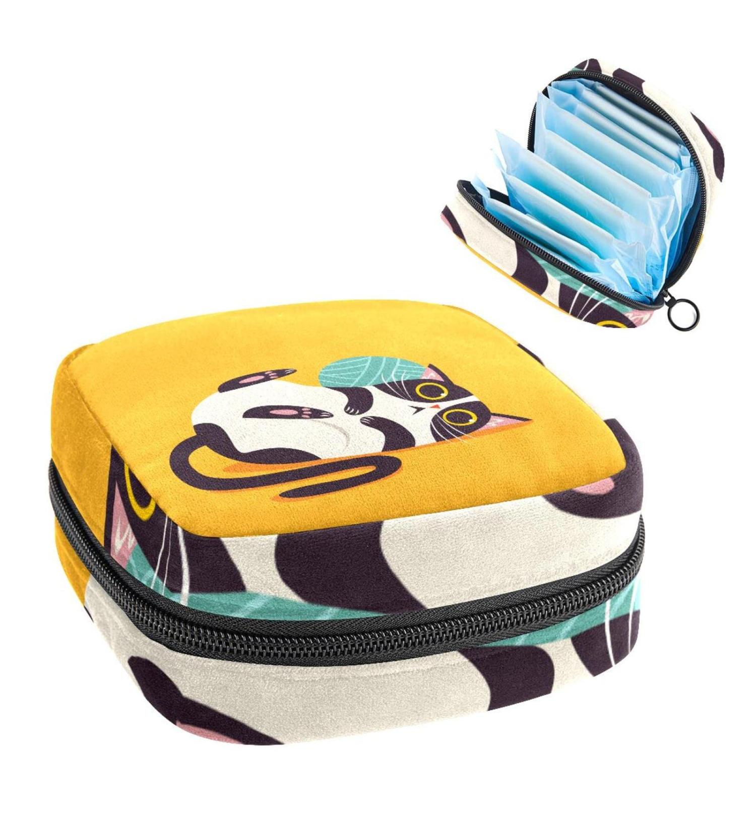 Womens Bonds Storage Pockets Stillpad Keeper - Portable Cartoon Cat Period Kit Bag for Girls - Buy Online on GoSupps.com