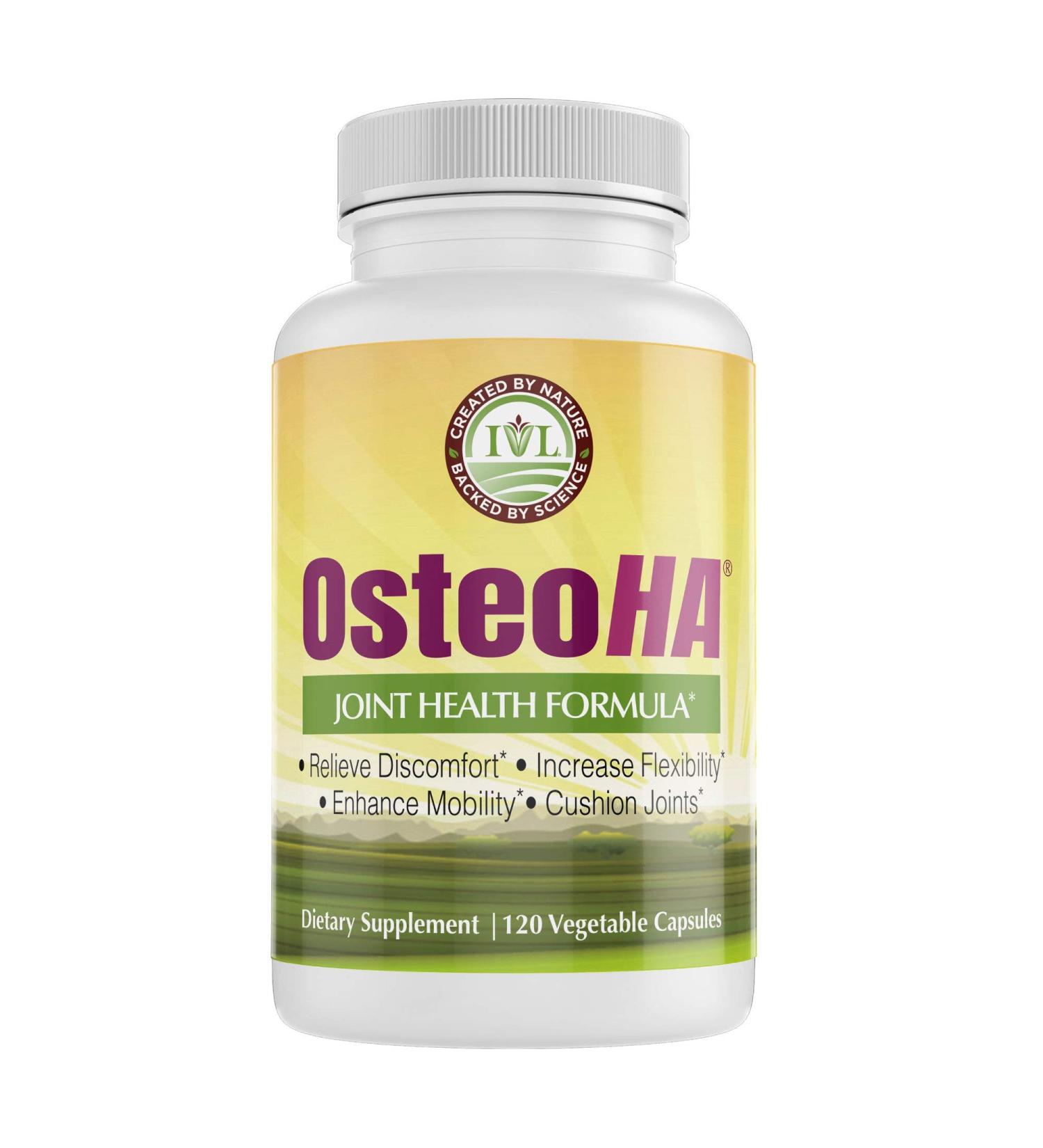 IVL OsteoHA Joint Health Formula with Hyaluronic Acid & Boswellia | 120 Veggie Capsules - Buy Online on GoSupps.com