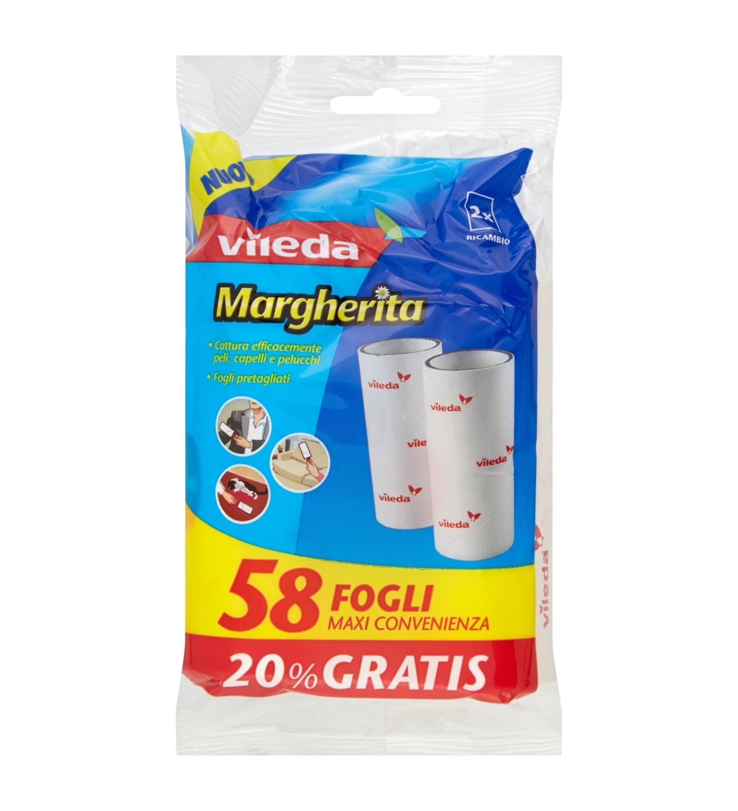 Vileda Margherita Adhesive Film for Lint Roller - 2 Rolls - Easily Replace Brush for Effortless Cleaning - Buy Online on GoSupps.com