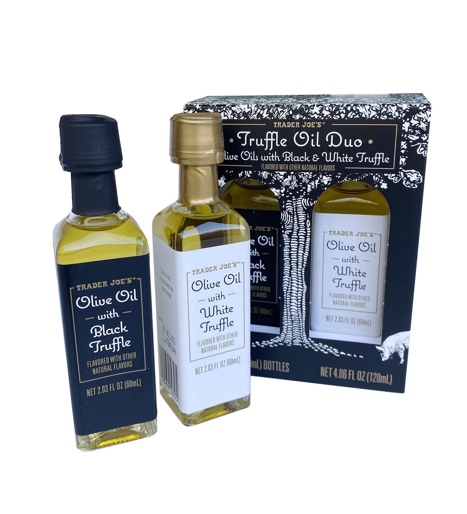 Trader Joe's Truffle Oil Duo - Black & White Truffle Infused Olive Oil - Buy Online on GoSupps.com
