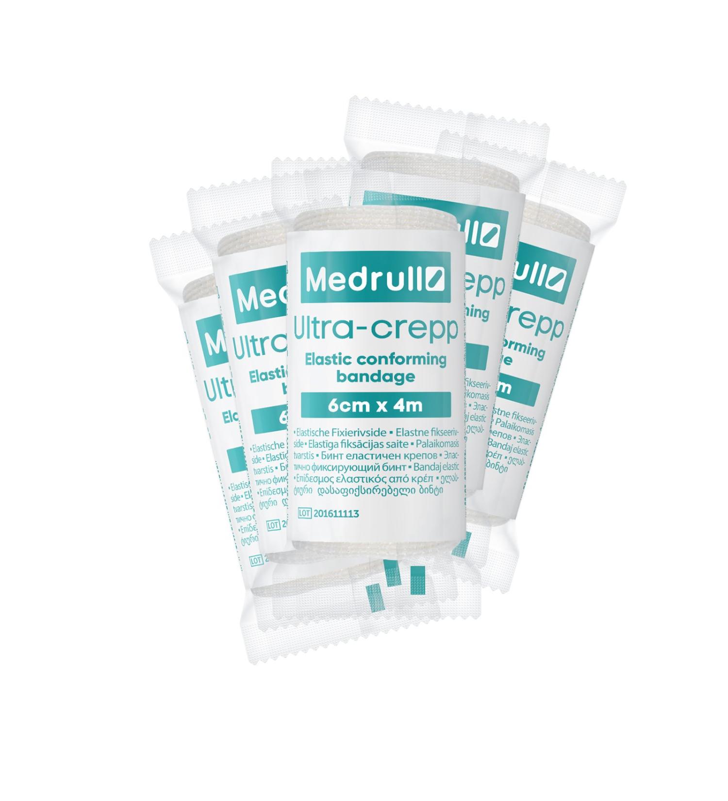 Medrull 20-Piece 6cm x 4m Gauze Bandage Set - Ultra Crepp Fixation Bandages for Superior Dressing Material - Buy Online on GoSupps.com