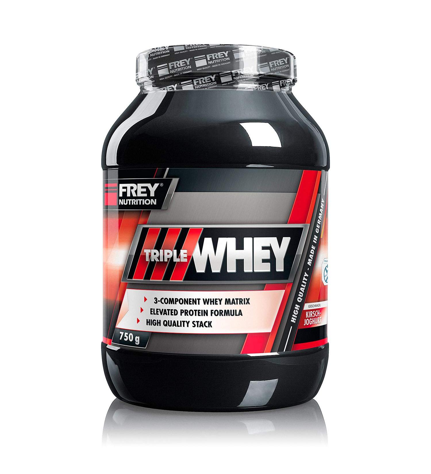 Frey Nutrition Triple Whey Cherry Yoghurt 750g - Premium Protein Supplement for Muscle Building - Buy Internationally - Buy Online on GoSupps.com