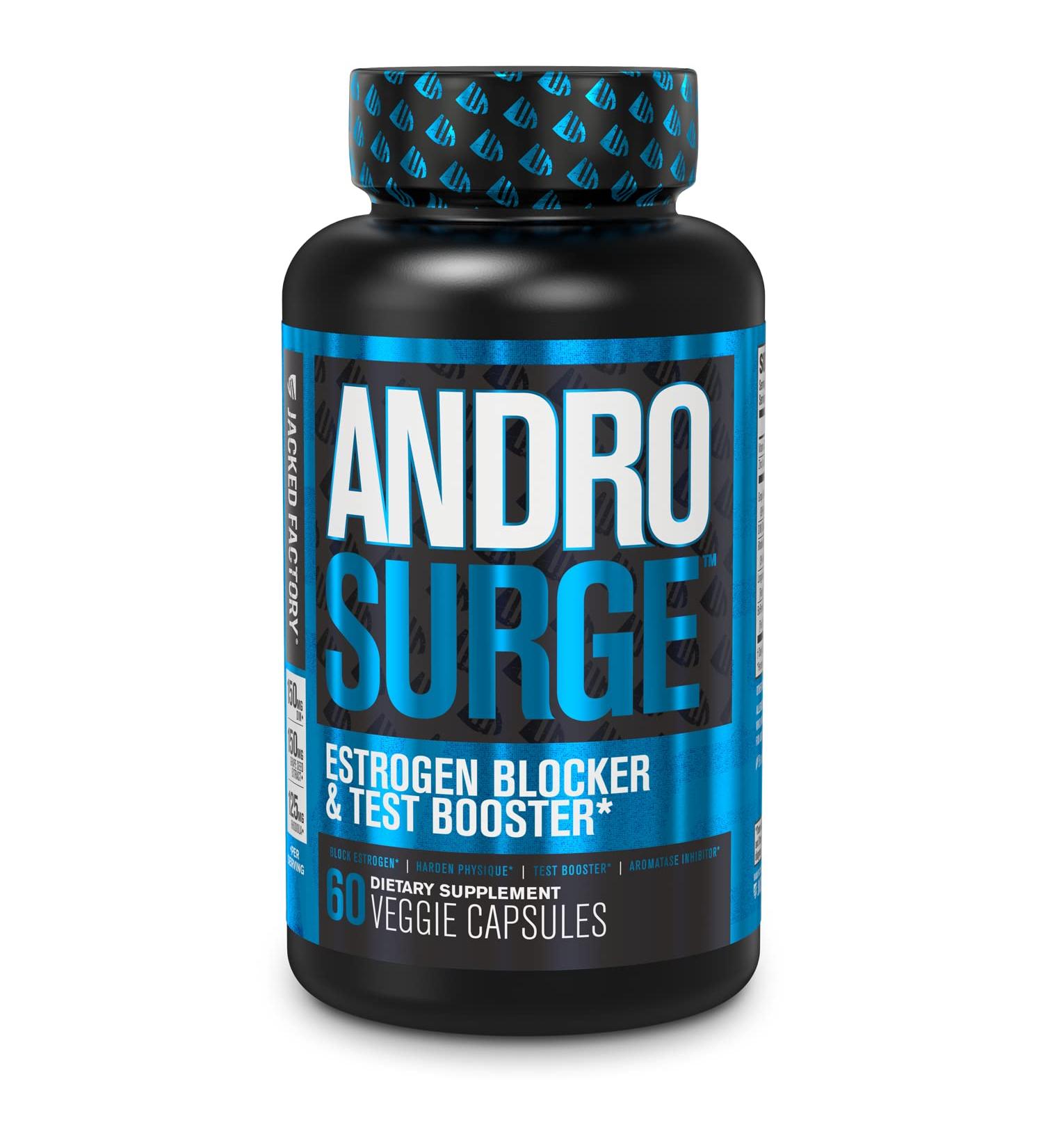 Androsurge Estrogen Blocker for Men - Natural Anti-Estrogen  Testosterone Booster & Aromatase Inhibitor Supplement - Boost Muscle Growth - DIM & 6 More Powerful Ingredients  60 Veggie Pills 60 Count (Pack of 1) - Buy Online on GoSupps.com