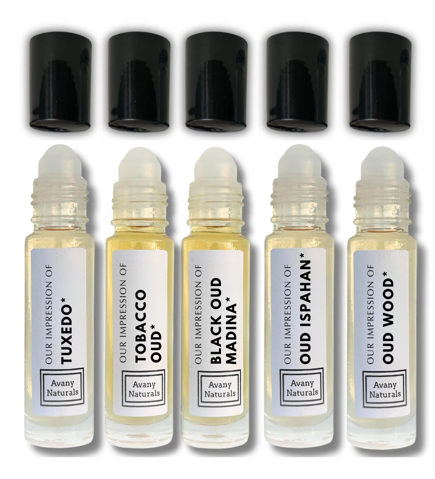 Mens Cologne Sampler Sets - Travel Size Perfume Scented Body Oil Alt Fragrances Replicant Perfume Roll on Mini Perfume Bottle for Man 5 pc (Oud Vibes) - Buy Online on GoSupps.com