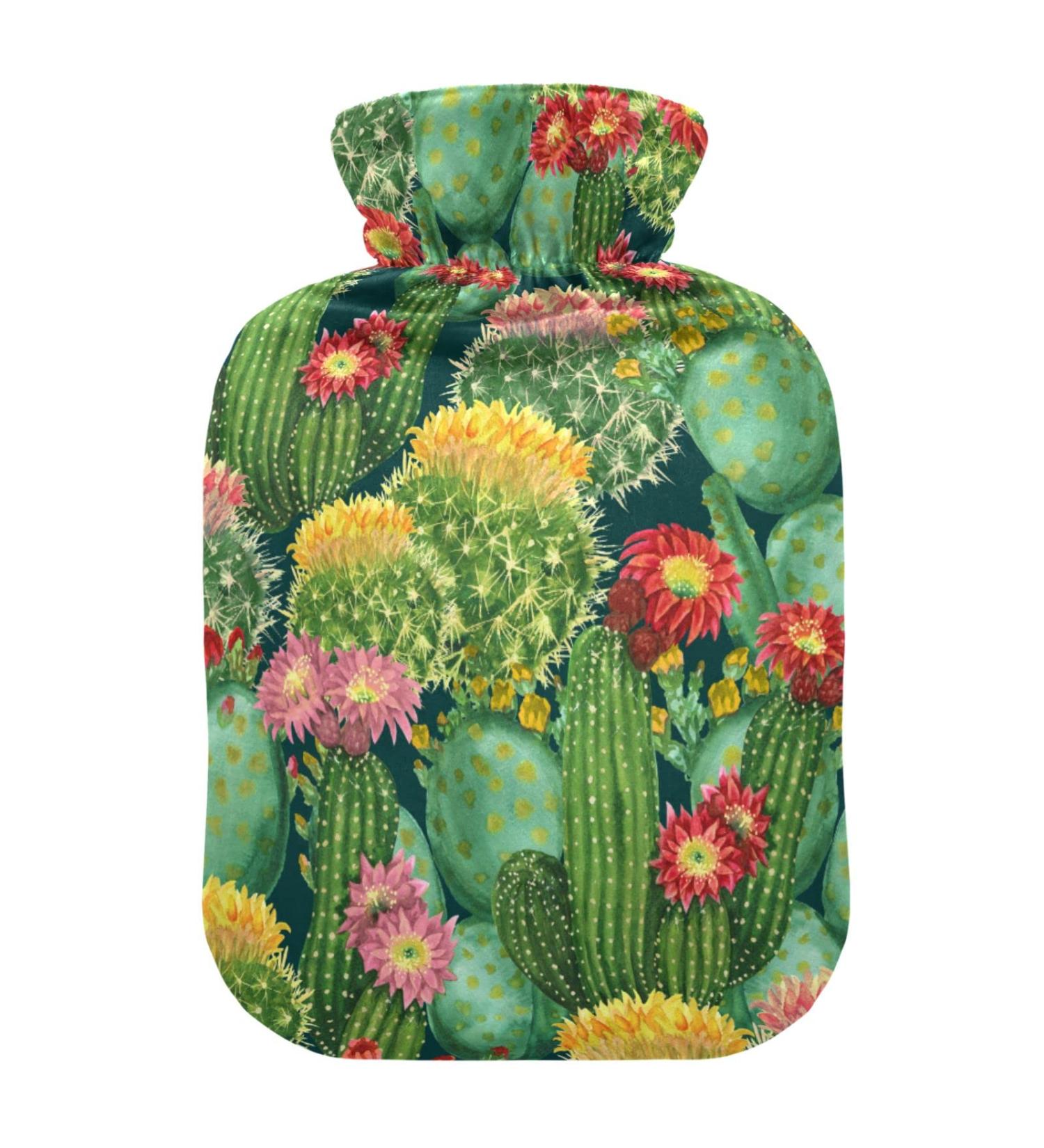 Shop Hot Water Bottles with Cactus Flower Cover | 2L Pain Relief & Heat Therapy Bag - International Shipping - Buy Online on GoSupps.com