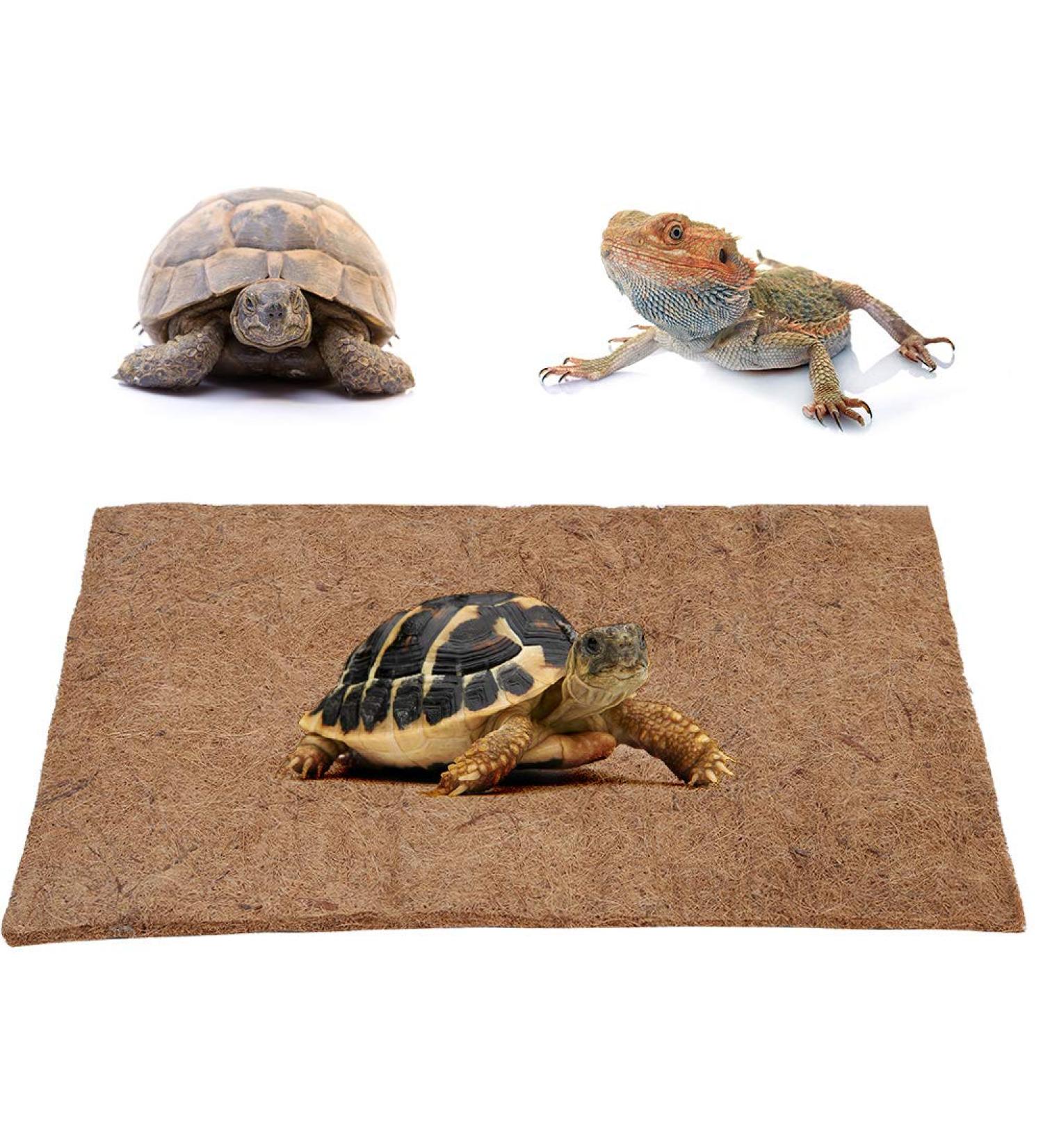 Petyoung Reptile Carpet Natural Coconut Fiber Tortoise Mat for Pet Terrarium Liner Reptile Supplies for Lizard Snake Chamelon Turtle Bedding Rabbit Mat - Buy Online on GoSupps.com