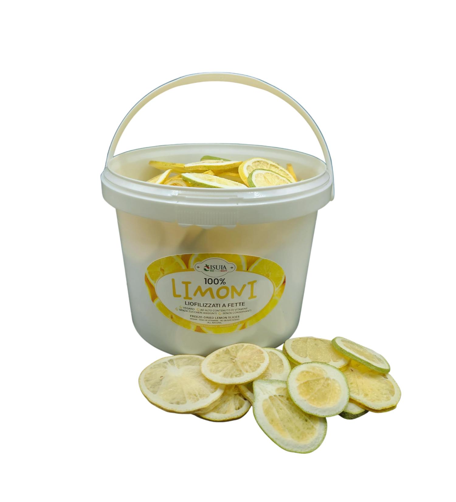 100% Italian Freeze Dried Fresh Lemons - Professional Cocktail Lemons - Large 3 Liter Pack - Dried Fruit - No Added Sugar Approx 130 Slices - Buy Online on GoSupps.com