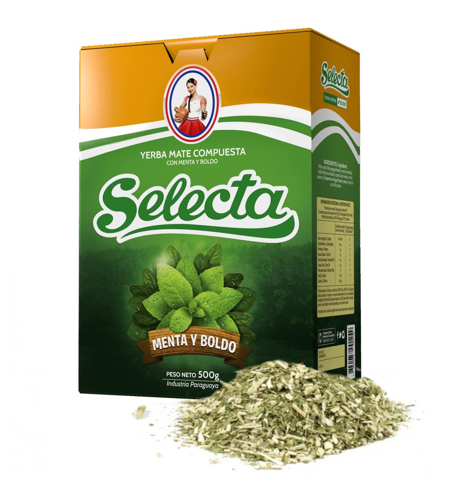 Selecta Yerba Mat Boldo Menthe: 0 5 kg+ chantillon cadeau (40g) | Boisson nergisante et tonique riche en vitamines et antioxydants! Boldo Menthe 0.5 kg - Buy Online on GoSupps.com