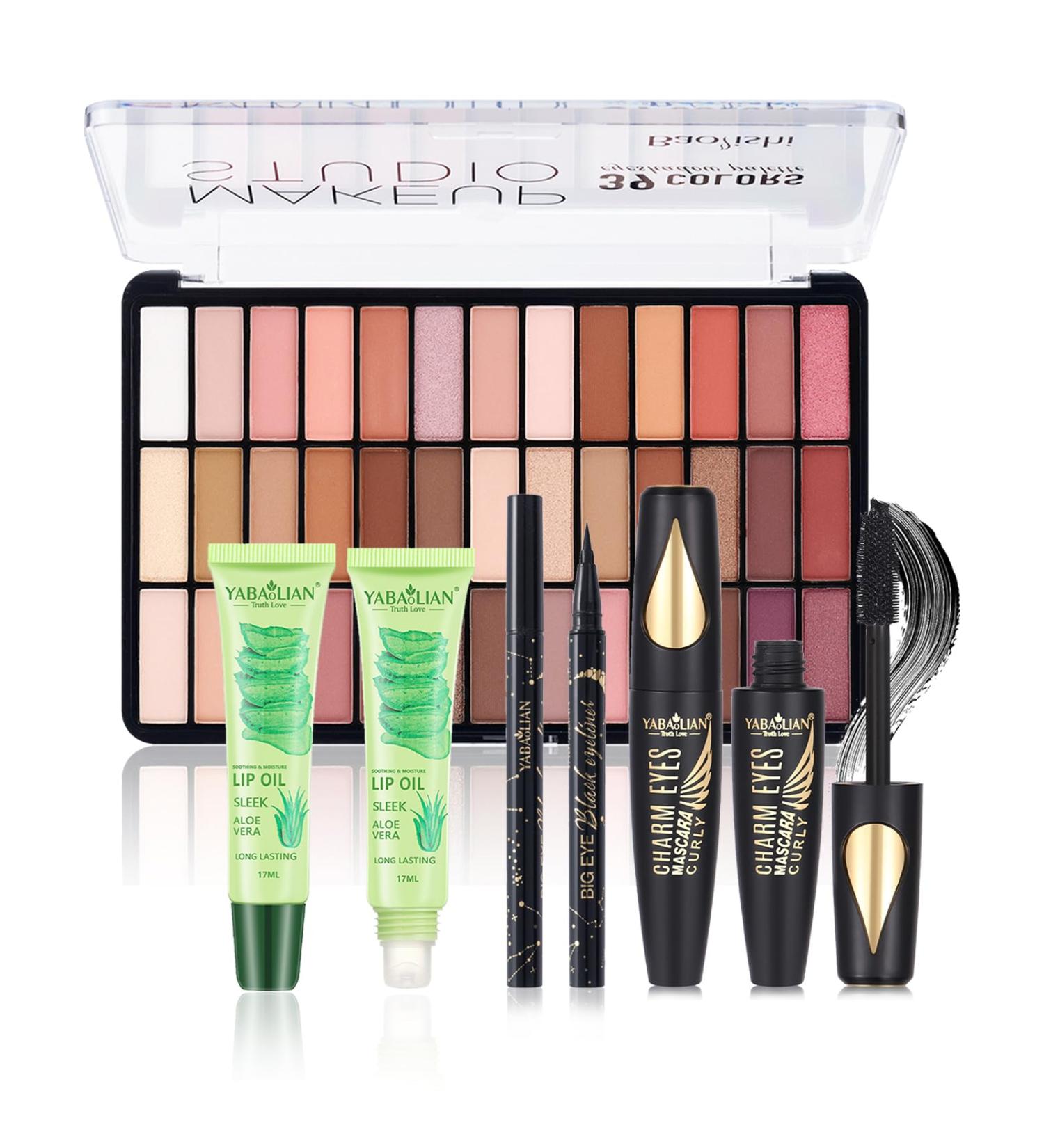 Professional Makeup Set MKNZOME Make Up Set With Make-up Bag Portable Travel Makeup Kit Birthday Xmas Makeup Gift Set Eyeshadow Palette Foudation Lip Gloss for Women Girls #6 - Buy Online on GoSupps.com