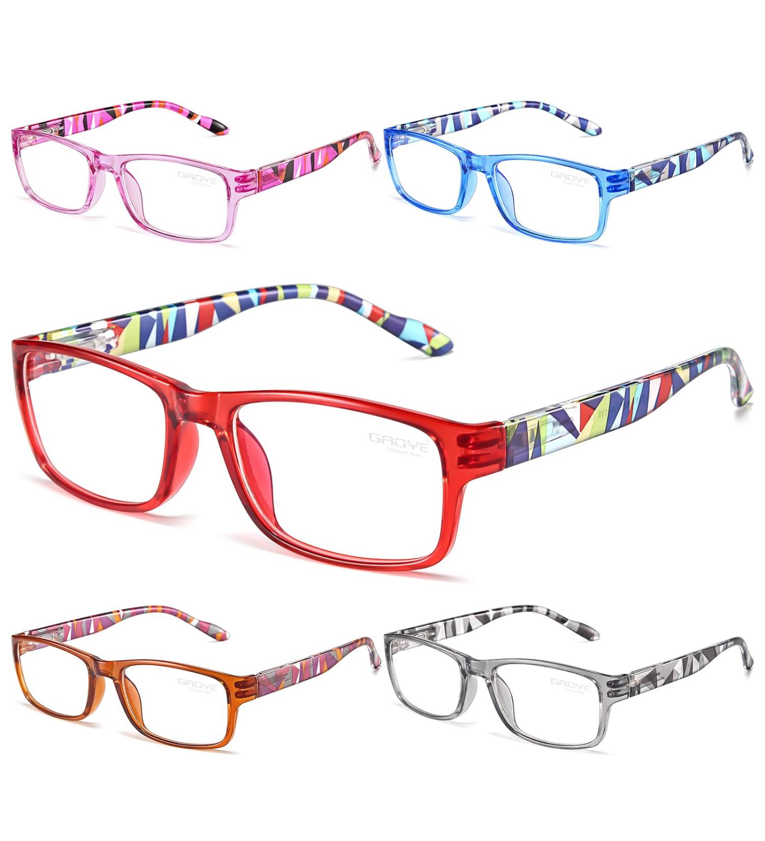 Gaoye 5-Pack Blue Light Blocking Reading Glasses for Men & Women - Anti Glare Lightweight Spring Hinge - Mix Colors (3 3.5 - Buy Online on GoSupps.com