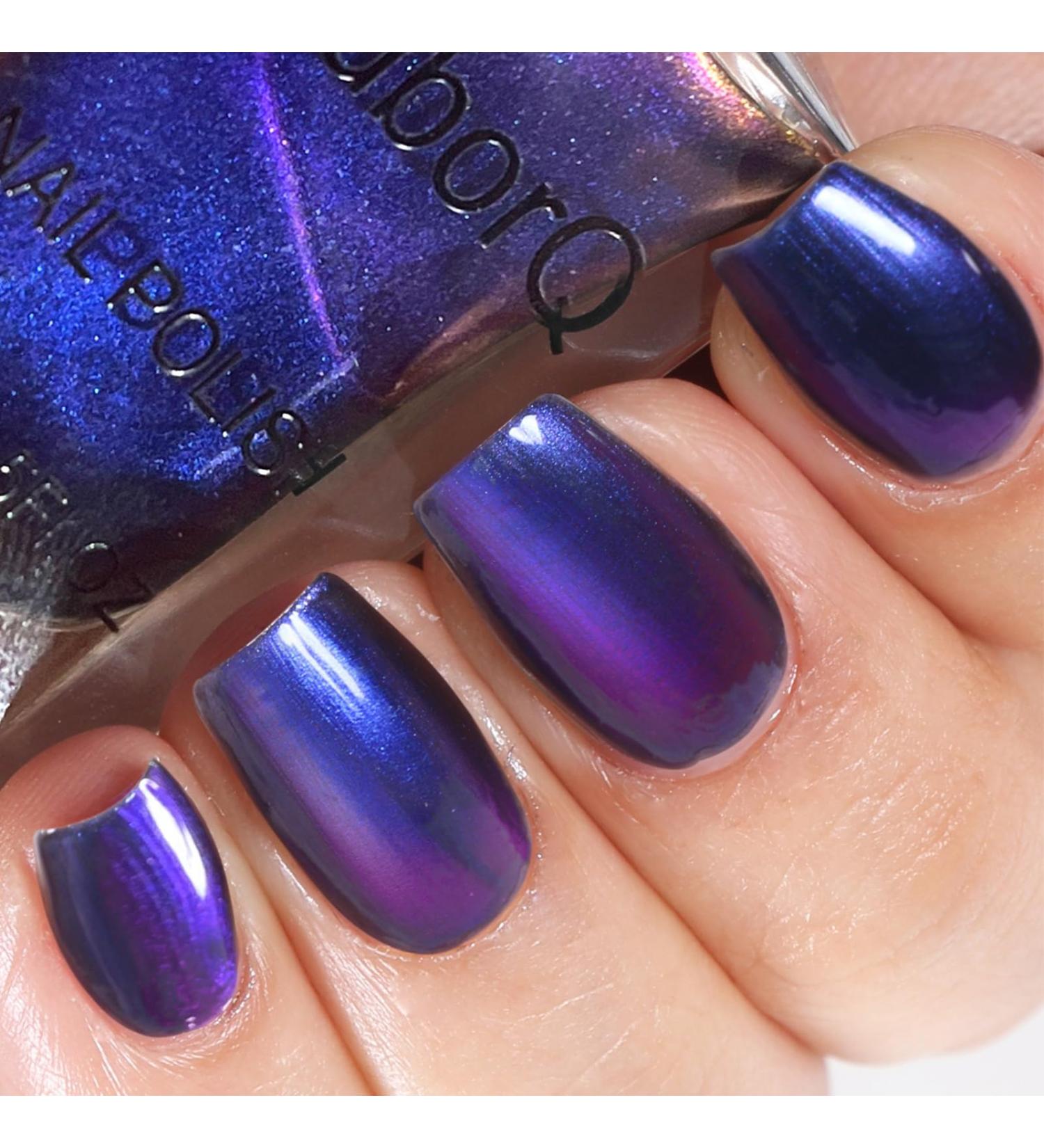 15ml Chameleon Nail Polish - Quick Drying Holographic Nail Varnish - Sparkling Chrome Nail Polish Magic Colour Iridescent Nail Varnish - Long-lasting Nail Polish for Manicure DIY at Home Holographic Blue Purple - Buy Online on GoSupps.com