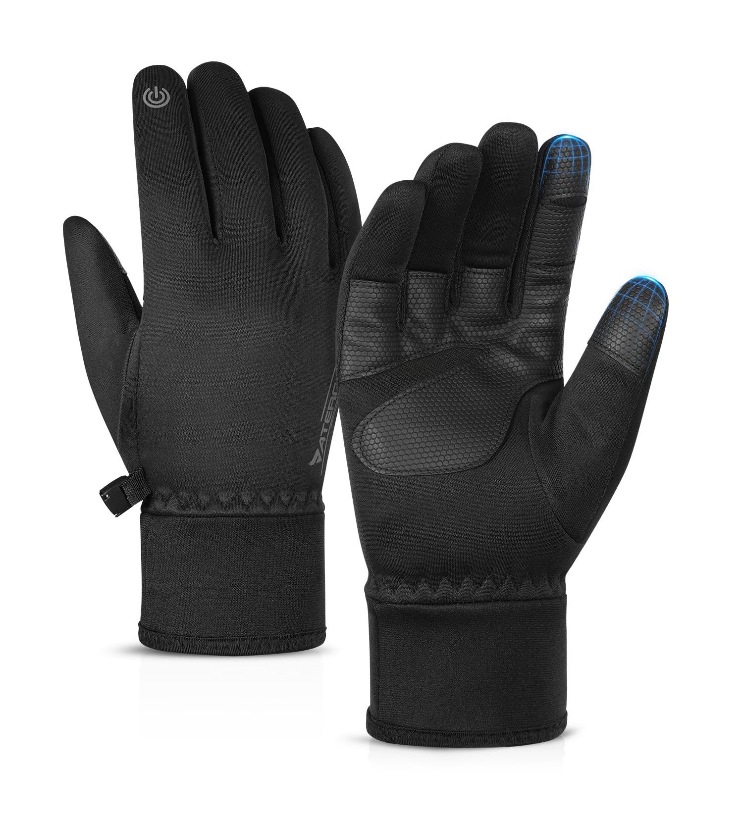 Atercel Winter Gloves for Men & Women - Touchscreen Waterproof Warm Sports Gloves for Cycling Running Driving & Skiing - Black - Buy Online on GoSupps.com