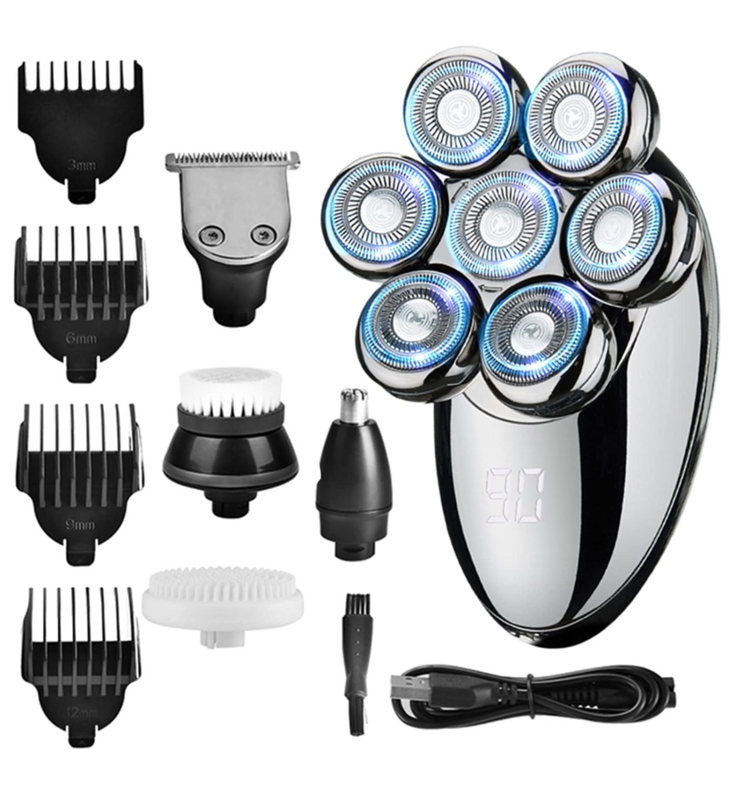 5 in 1 Electric Razor for Men Waterproof 7D Floating Shaver & Beard Trimmer | International Shipping Available - Buy Online on GoSupps.com