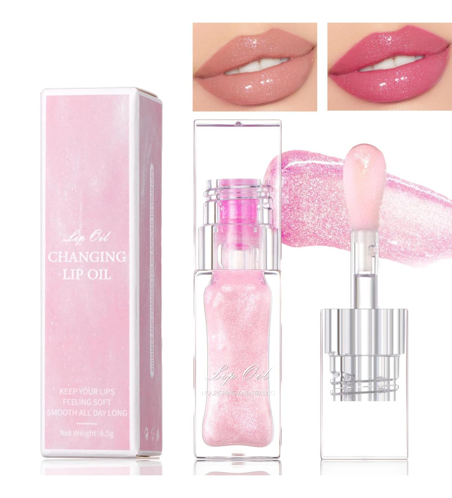 Magic Color Changing Lip Oil - Hydrating Gloss Long Lasting Pink Warm Tone Transformation - Buy Online on GoSupps.com
