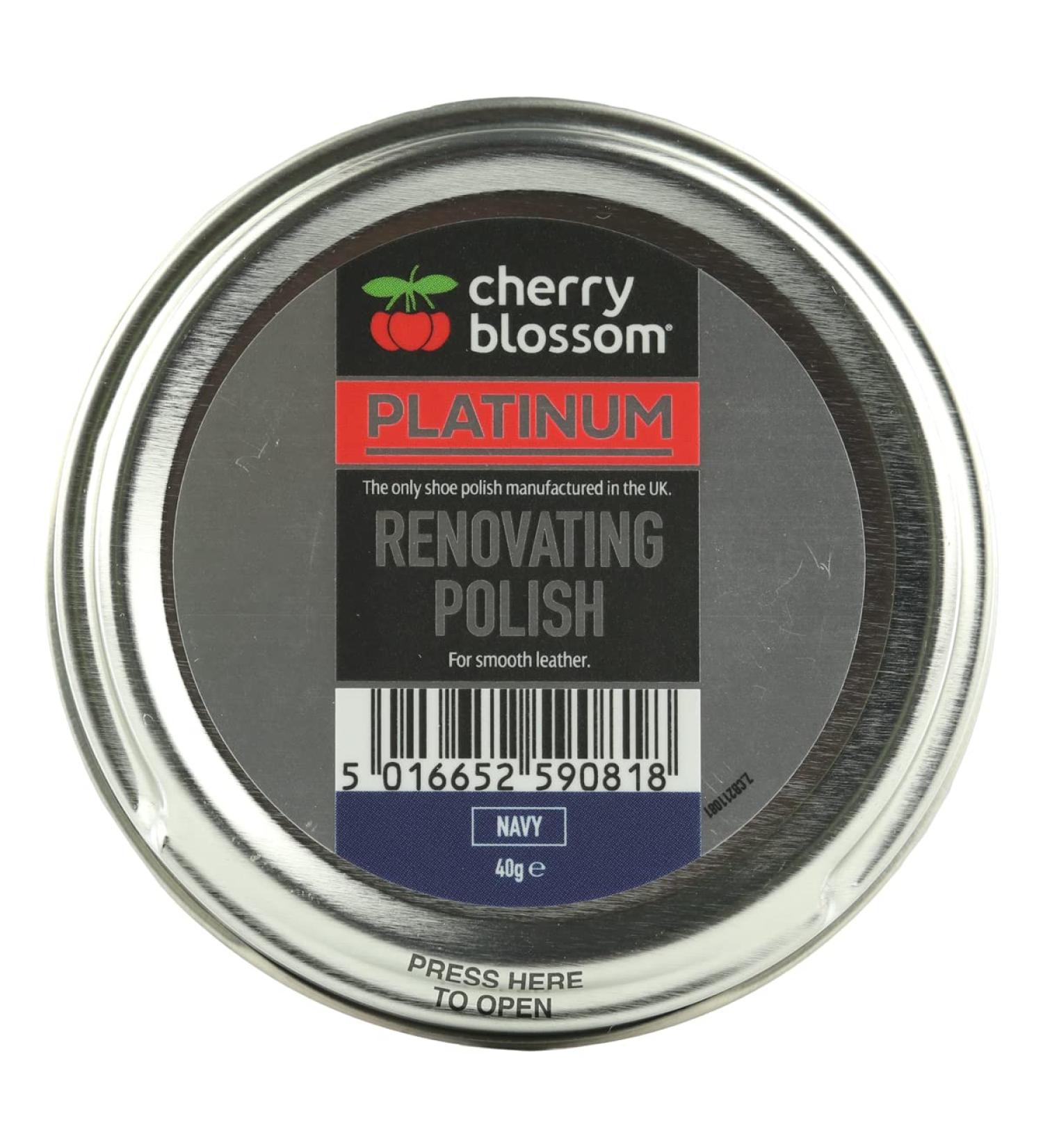 Cherry Blossom Footwear Renovating Polish Shoe Navy 40g