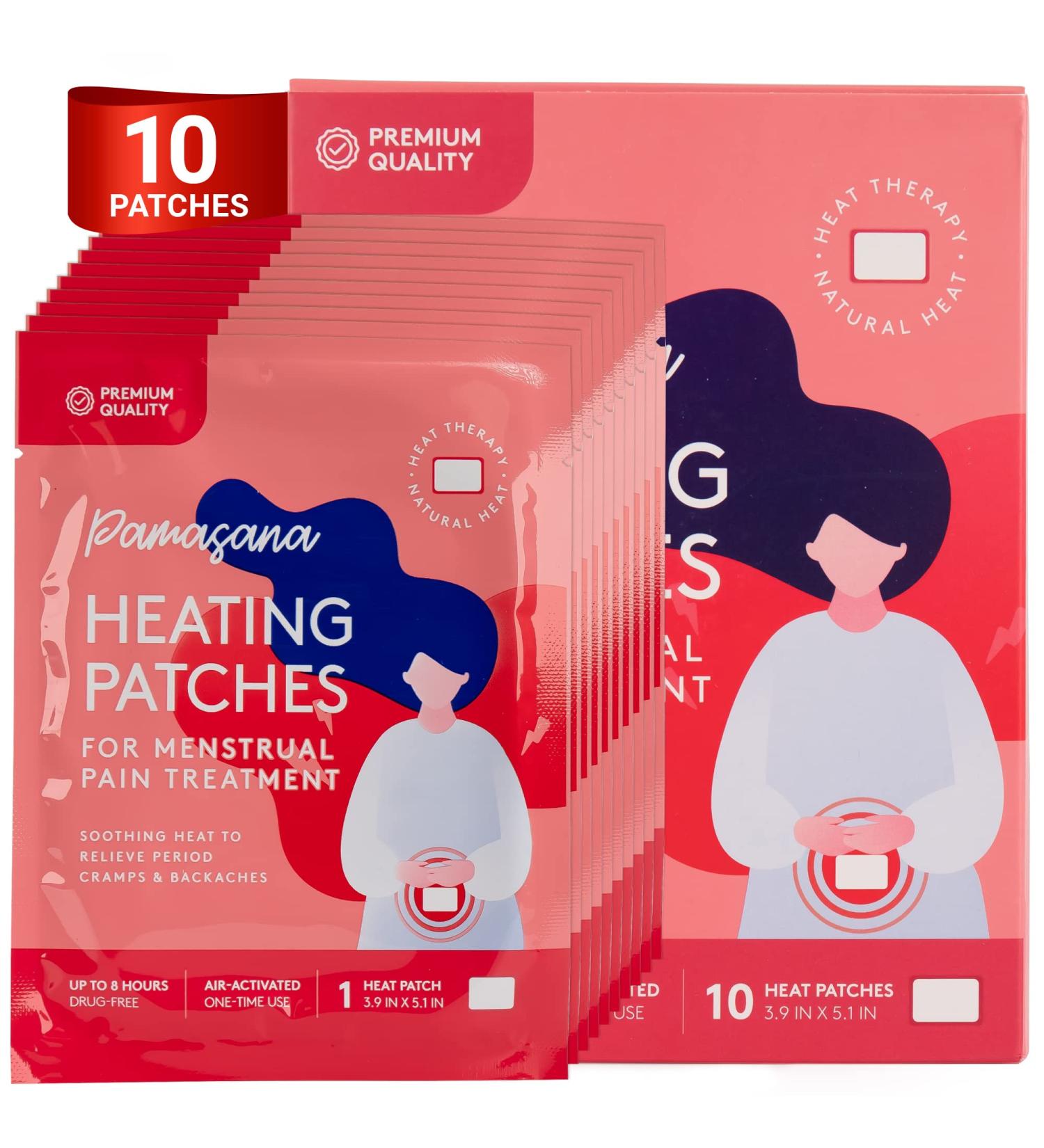 Menstrual Pain Relief Heat Patches - 10 Pack for Period Cramps - Portable Menstrual Symptom Relief - Buy Online on GoSupps.com