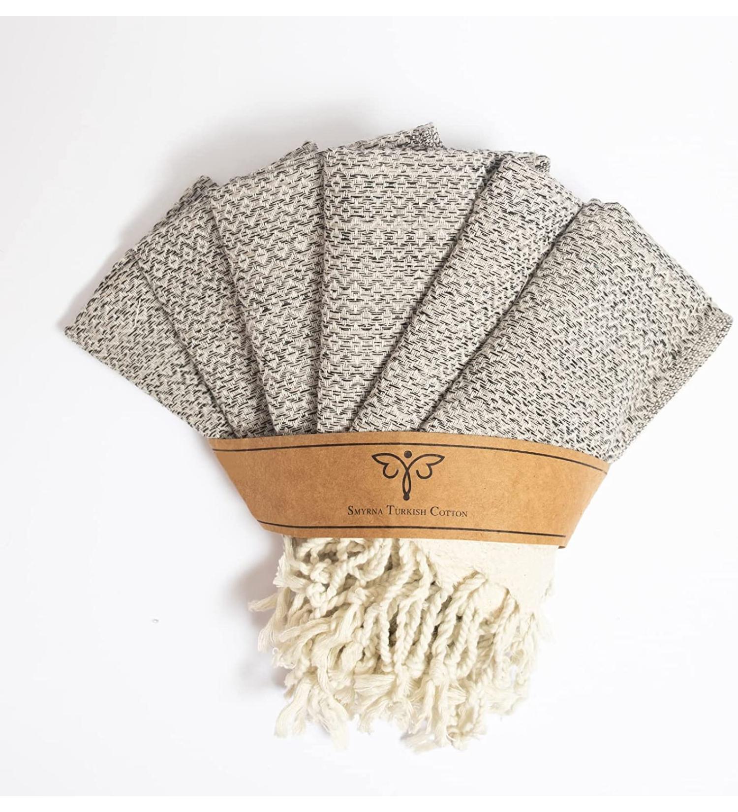 Smyrna Turkish Cotton Wash Cloths Pack of 6 | 100% Natural Cotton | Ultra Soft & Absorbent Towels for Bathroom, Hotel, and Spa | Quick Dry Washcloths (Beige, 12x17) - Buy Online on GoSupps.com