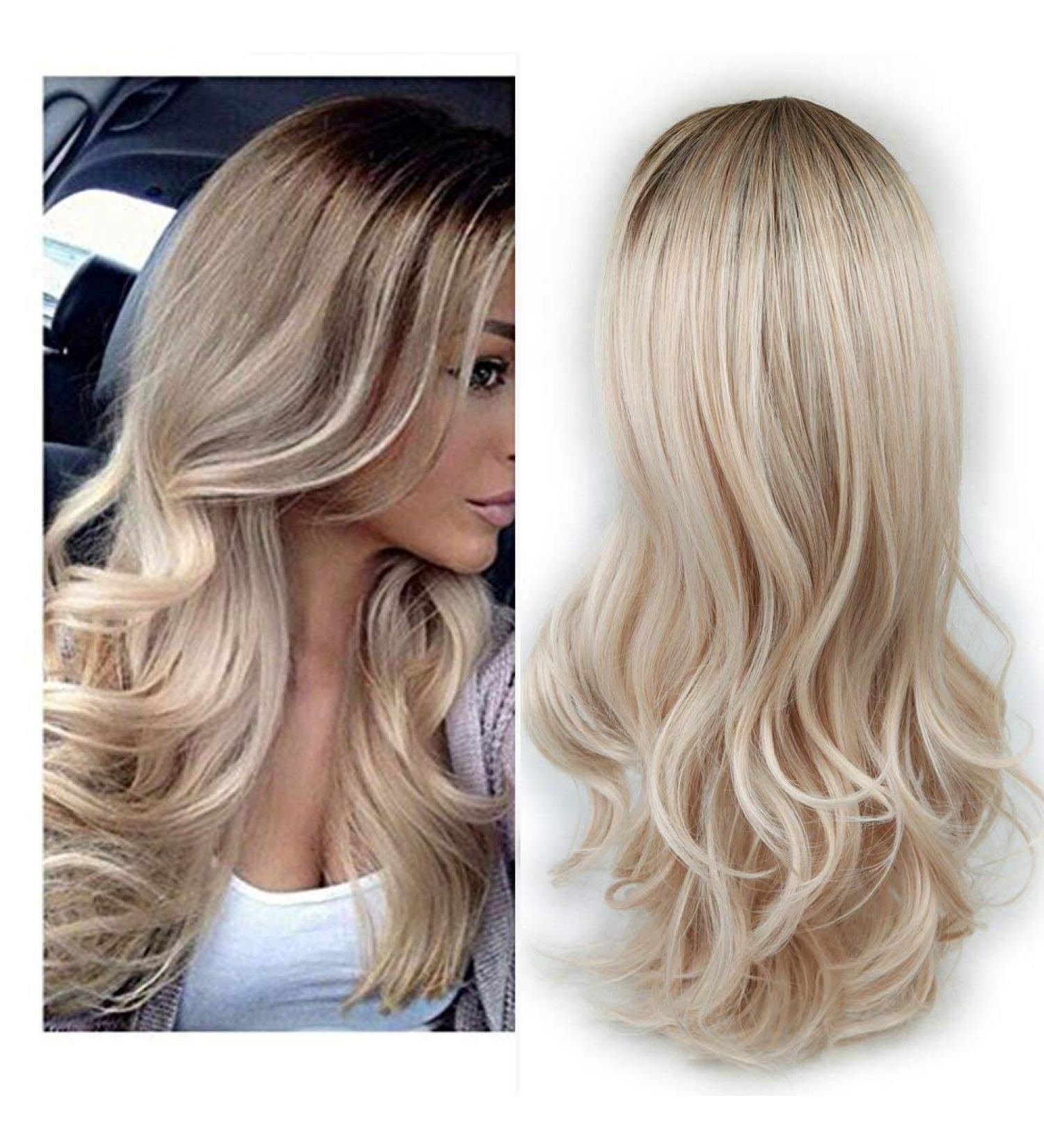 Ombre Wig Brown To Ash Blonde Redlution High Density Heat Resistant Synthetic Hair Weave Full Wigs For Women RN-135 - Buy Online on GoSupps.com