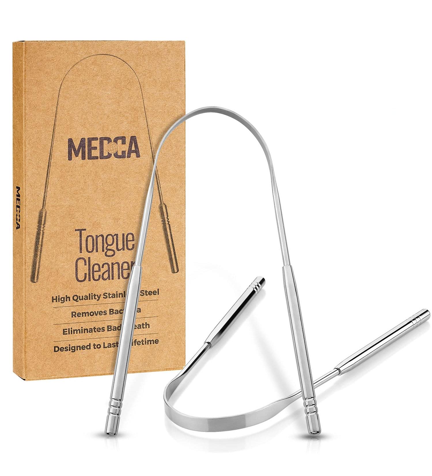 Stainless Steel Tongue Scrapers - Pack of 2 for Fresh Breath & Healthy Mouth - Dental Hygiene Kit - Buy Online on GoSupps.com