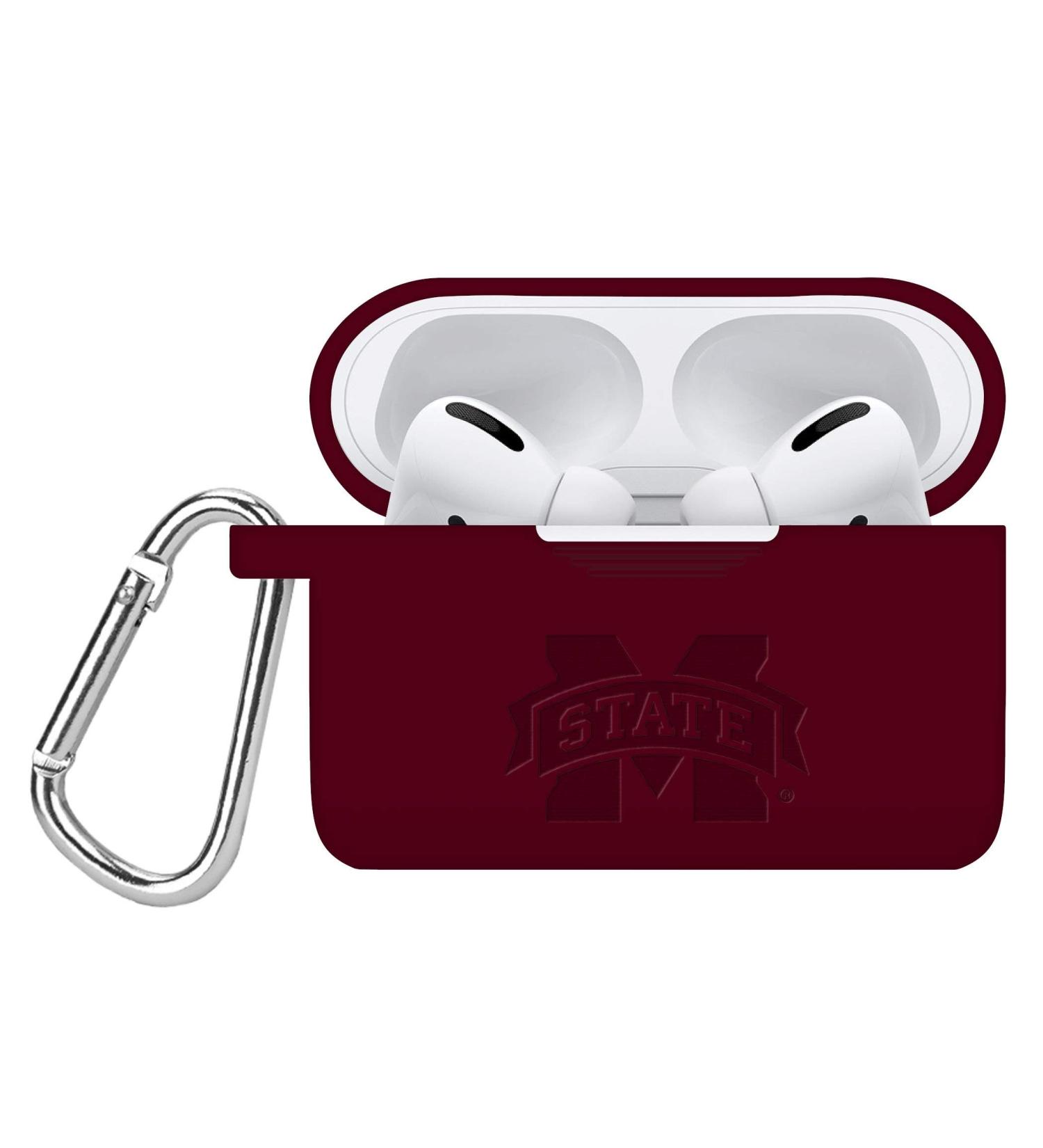 AFFINITY BANDS Mississippi State Bulldogs Engraved Silicone Case Cover Compatible with Apple AirPods Pro (Maroon)