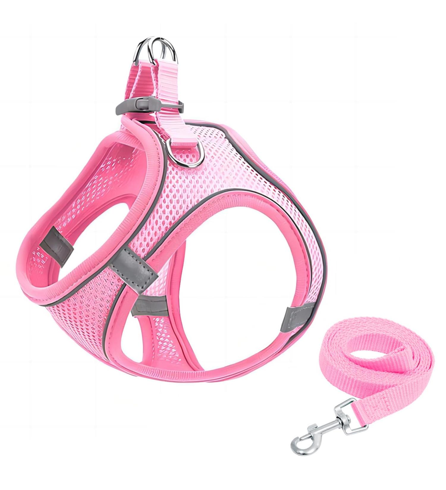 Giapinst No Pull Dog Harness for Small & Medium Dogs | Adjustable Breathable Mesh Reflective Stripes - Pink (M: 17.3-18.9 in) - Buy Online on GoSupps.com