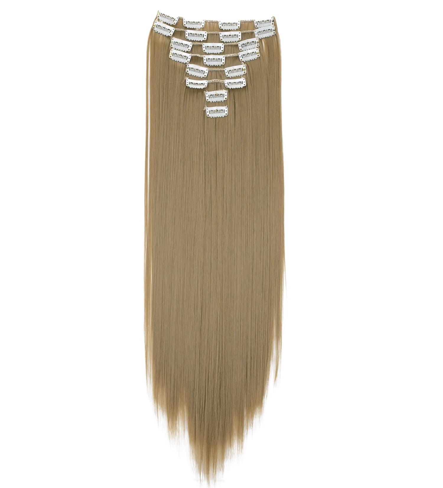 CAISHA by PRETTYSHOP XXL 24" 8 Pieces Set Clip In Extensions Hair Extension Hairpiece Straight Natural Blond CES24 natural blond #16 CES24