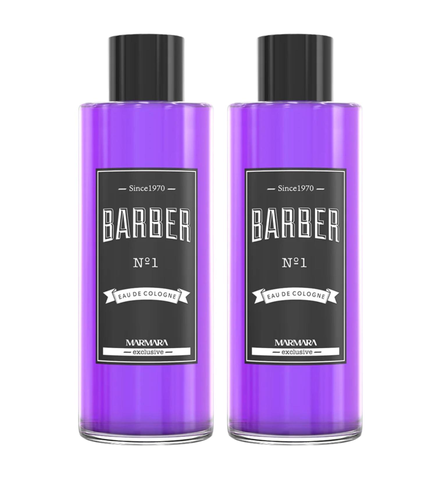 Marmara Barber Cologne - Best Choice of Modern Barbers and Traditional Shaving Fans (No 1 Purple 500ml x 2 Bottles)