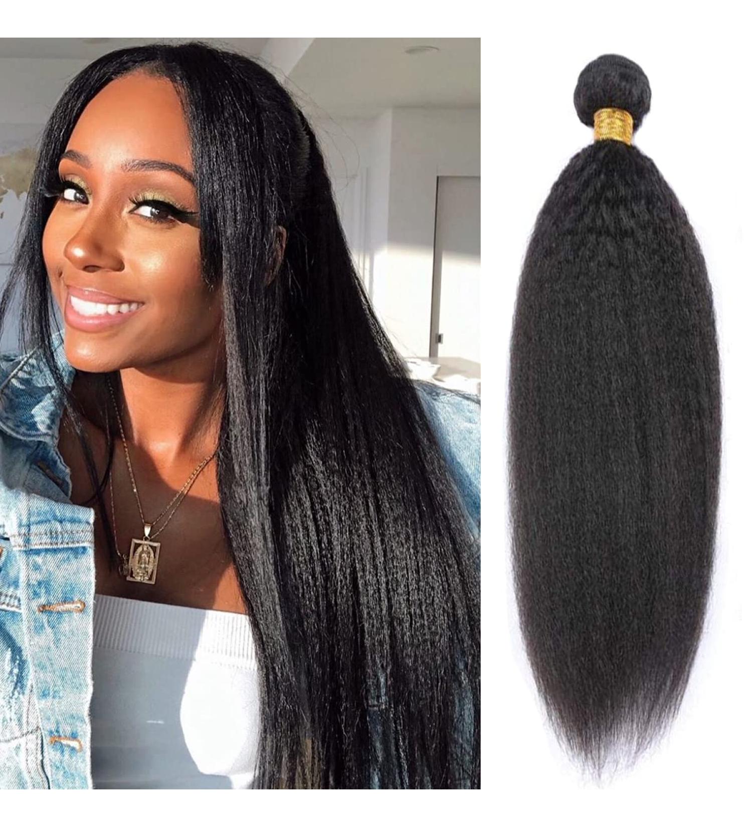 Yaki Smooth Real Hair Bundle - 76.2 cm 10A Brazilian Kinky Straight for Black Women - Natural Color 30 - Buy Online on GoSupps.com