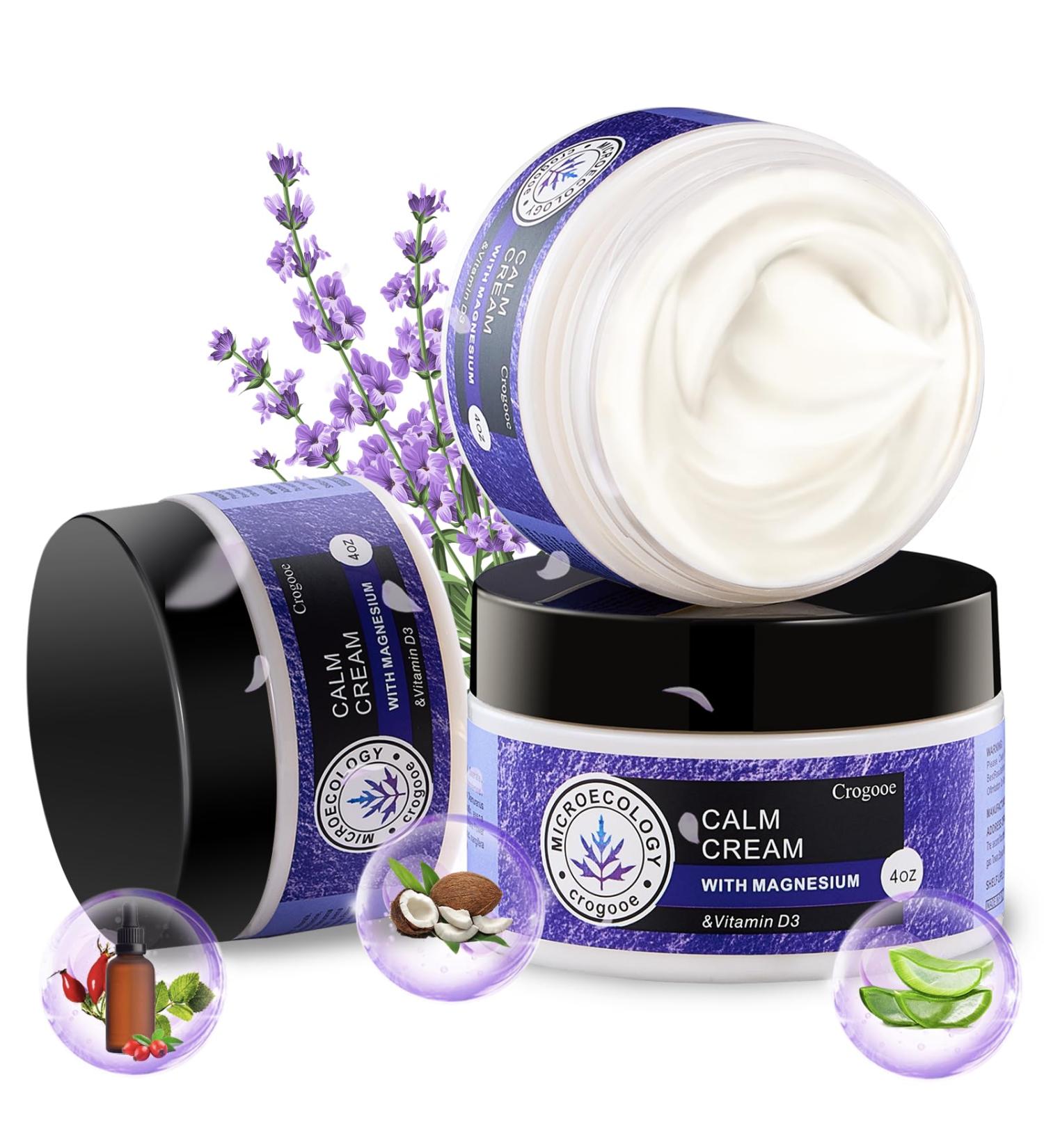 2025 Updated Magnesium Cream for Sleep: Nighttime Magnesium Lotion for Pain & Leg Cramps, Muscle Relaxation, Calm, Deep Hydration, Skin Care for Kid, Men, Women (Lavender), 3PC 4 Fl Oz (Pack of 3) - Buy Online on GoSupps.com