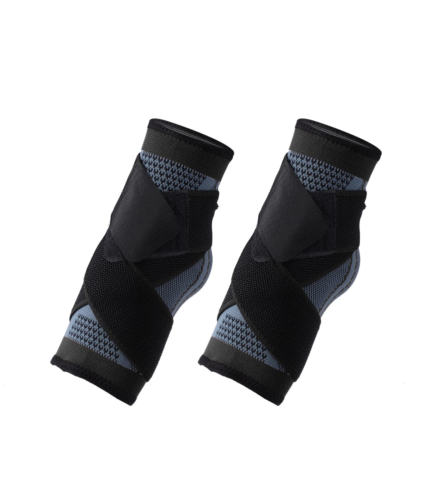 Shop VOCOSTE Ankle Compression Sleeve Socks - Adjustable Unisex Brace for Achilles Tendon Support | XL Size - Black & Gray - Buy Online on GoSupps.com