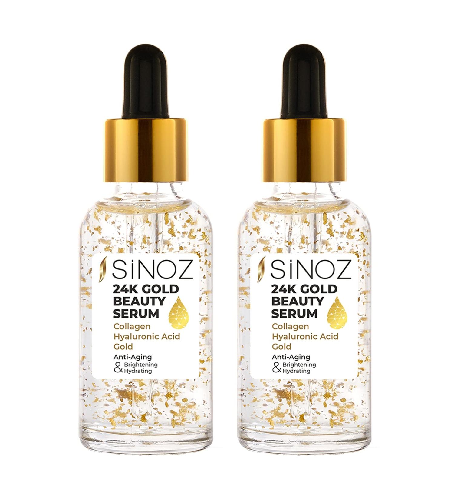 Sinoz 24k Gold Serum Eyes - Anti-Aging Eye Cream Collagen Boost Includes Kenparazzi Makeup Bag | International Shipping - Buy Online on GoSupps.com