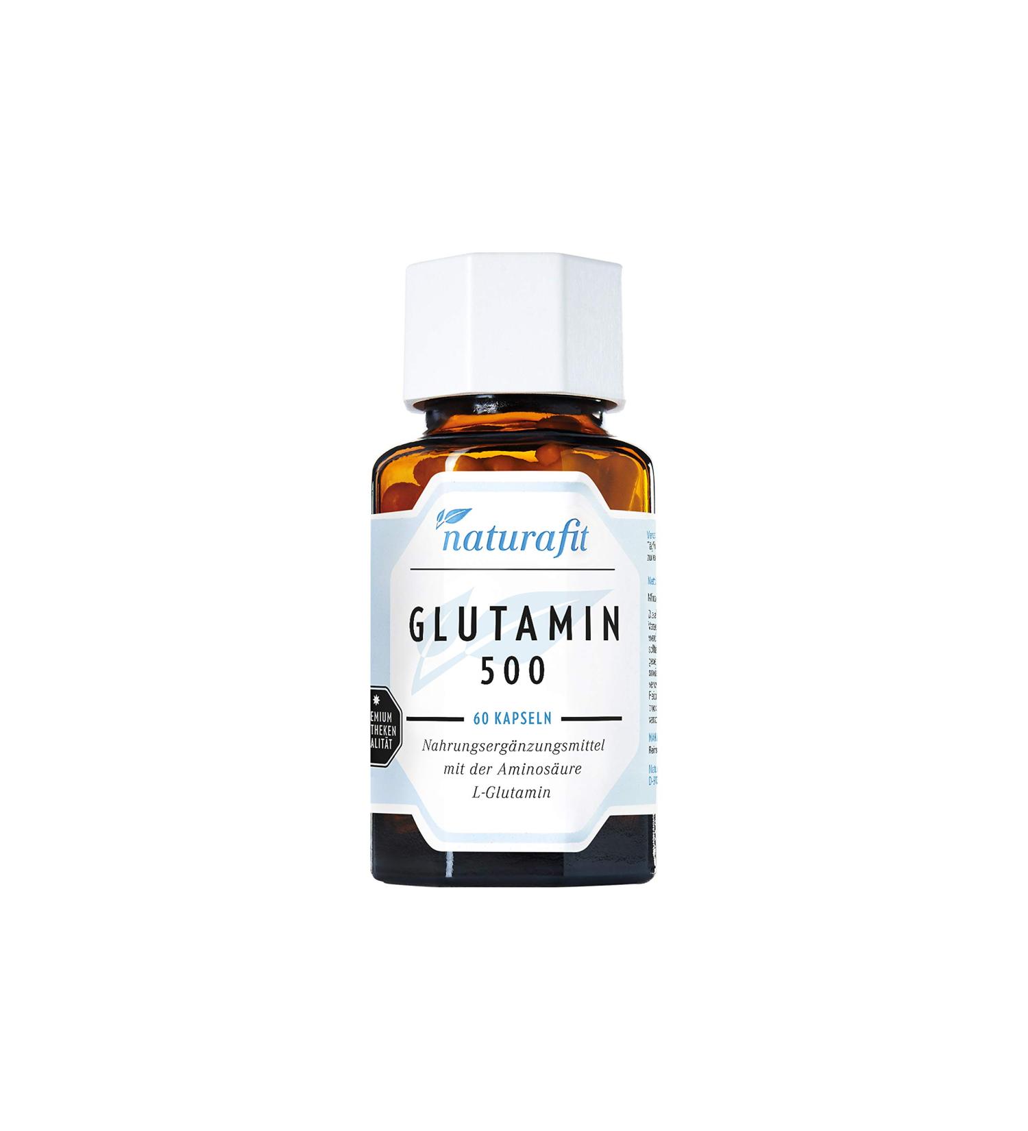 Naturafit Glutamine 500 mg Capsules - Premium Quality Supports Muscle Recovery Fast Shipping Worldwide - Buy Online on GoSupps.com