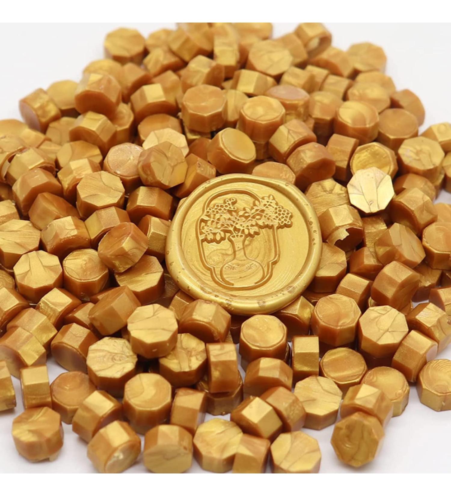 200Pcs Wax Sealing Beads for Wax Sealing Stamp Perfect for Christmas Cards Envelopes Invitations Wine Packages Letter Sealing (Gold) - Buy Online on GoSupps.com