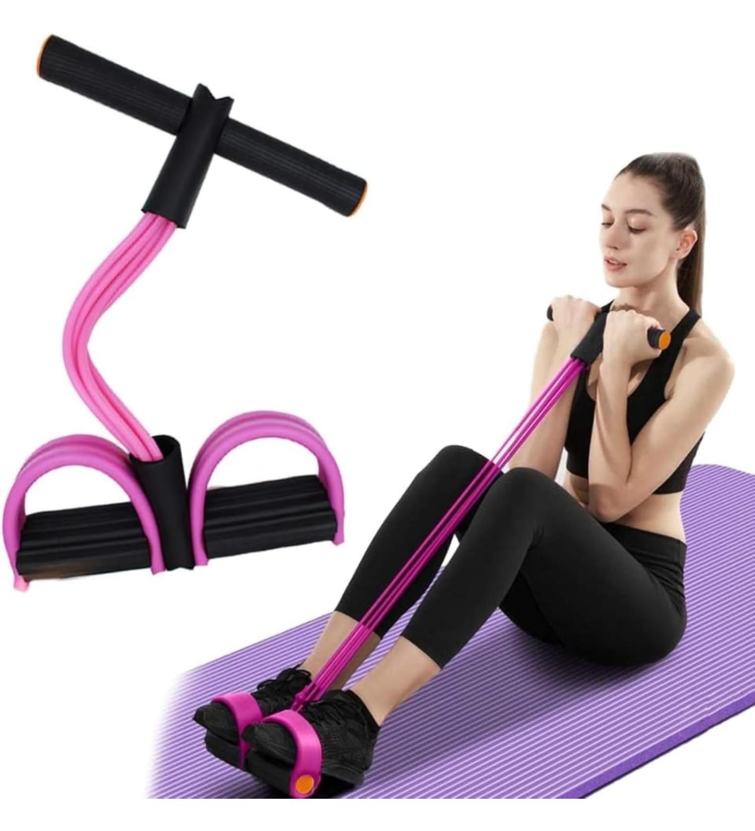 Buy New Multifunction Tension Rope - 6-Tube Elastic Yoga Pedal Puller Resistance Band | Natural Latex Fitness Equipment for Abdomen Waist Arm Leg Stretching | International Shipping Available - Pink - Buy Online on GoSupps.com