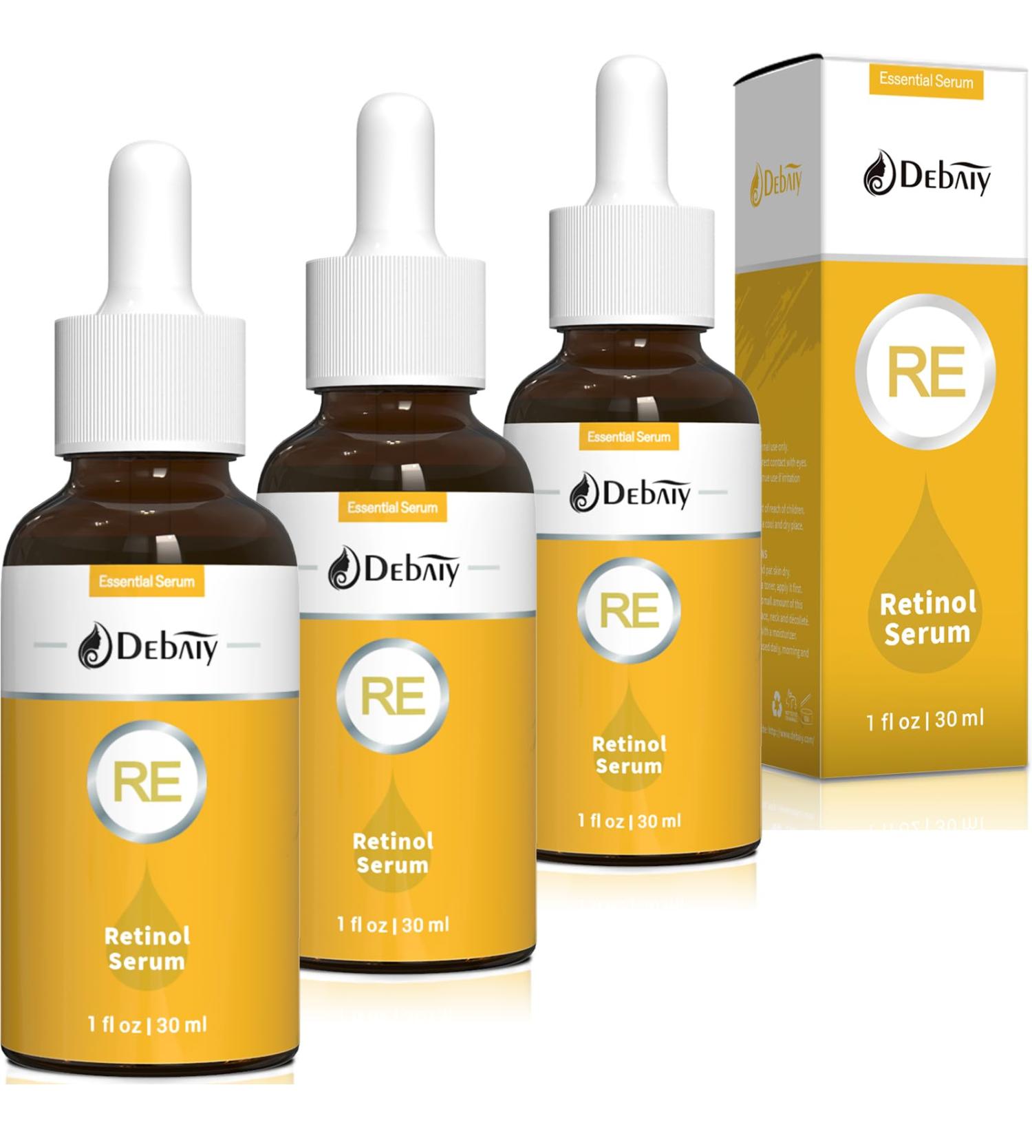 Buy 3 Pack Retinol Serum for Face | Anti-Aging & Anti-Wrinkle Skin Treatment (1Fl.Oz/30ml) - International Shipping Available - Buy Online on GoSupps.com