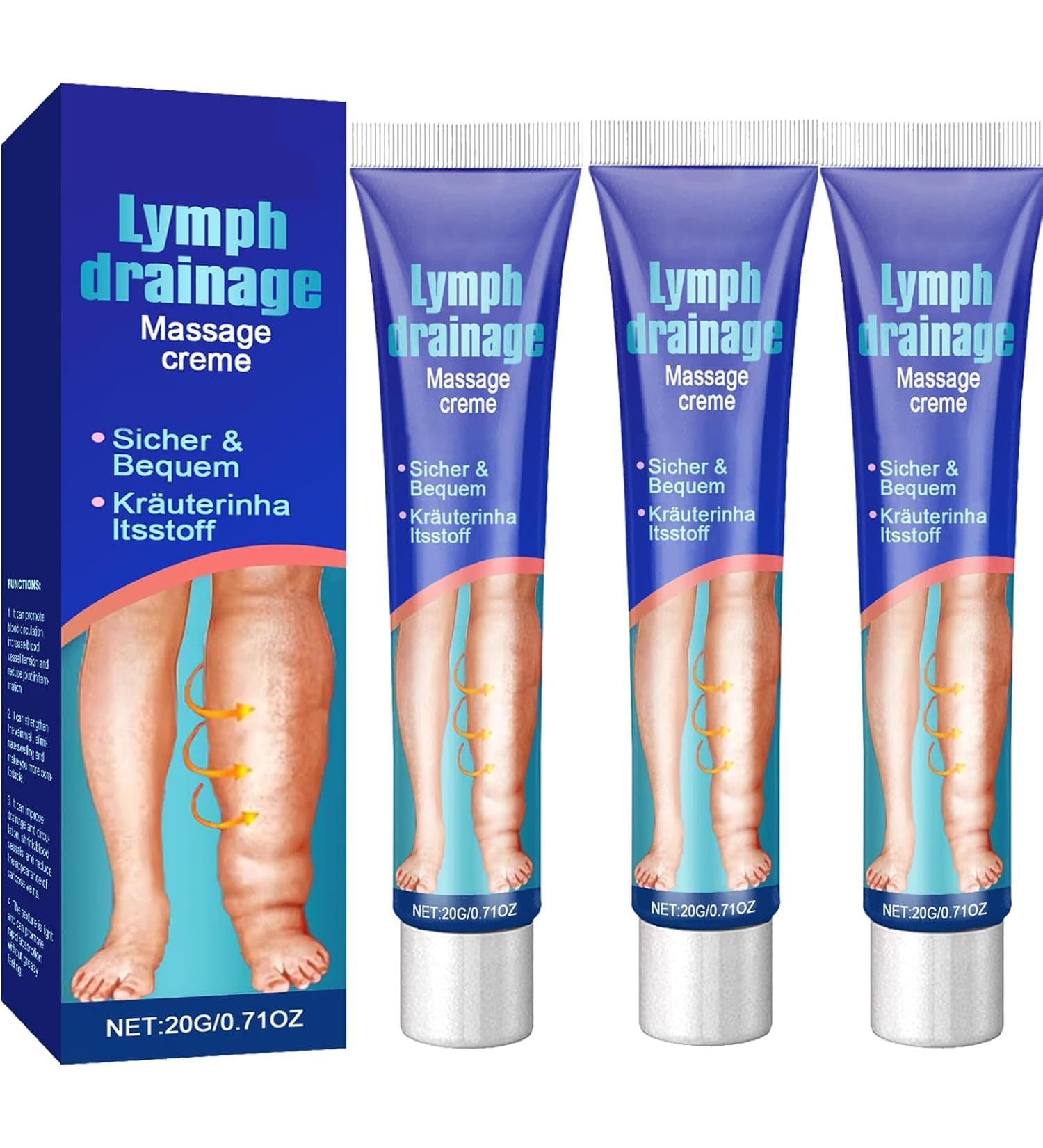 Cr me de massage de drainage lymphatique soulagement apaisant pour les jambes et les pieds fatigu s absorption rapide formule hydratante l g re pour femmes et hommes (3 Pcs) - Buy Online on GoSupps.com