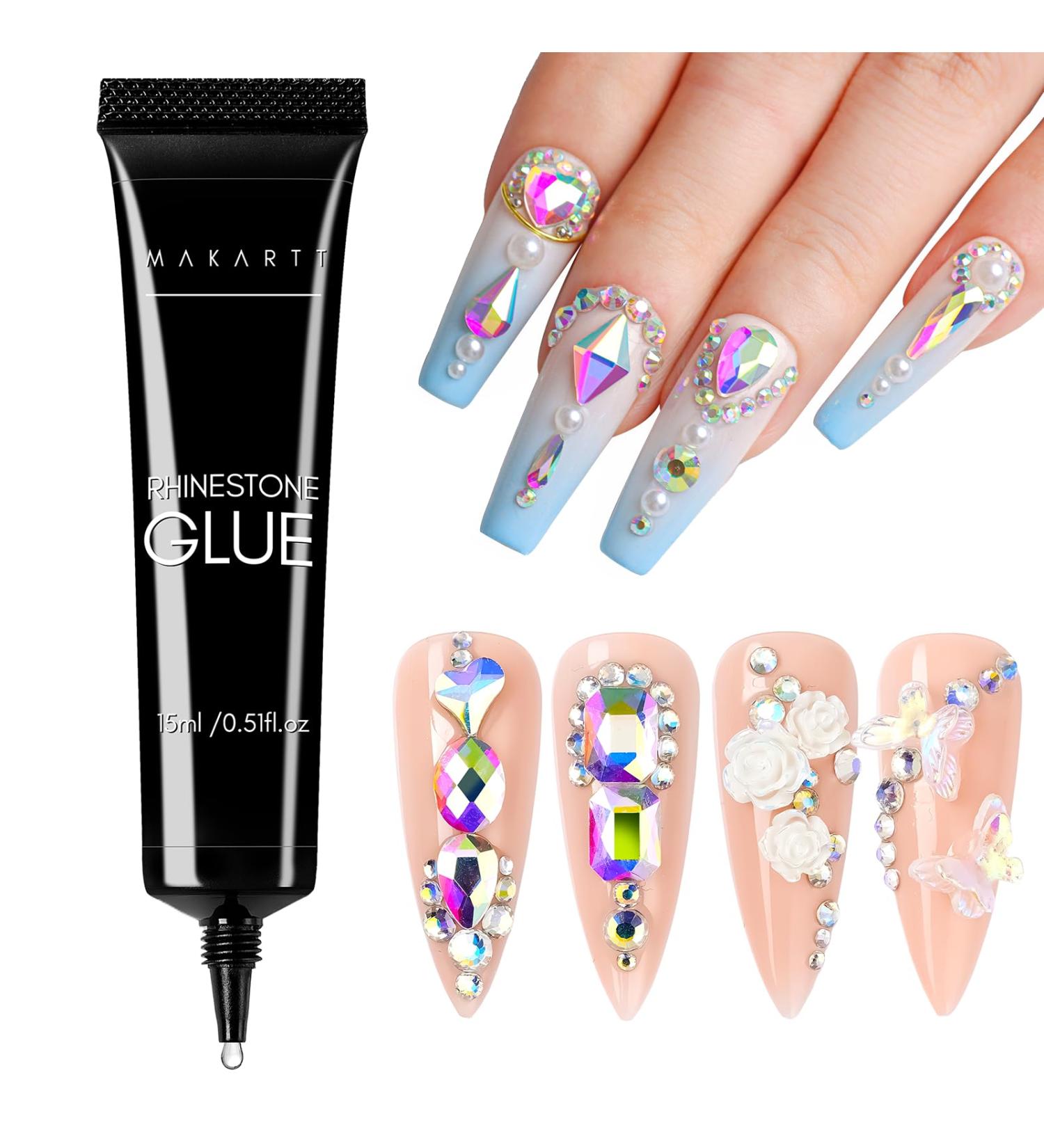 Makartt Nail Rhinestone Glue Gel 15ml - Super Adhesive Gel for Gems, Rhinestones, and Crystal Stones - Buy Online on GoSupps.com