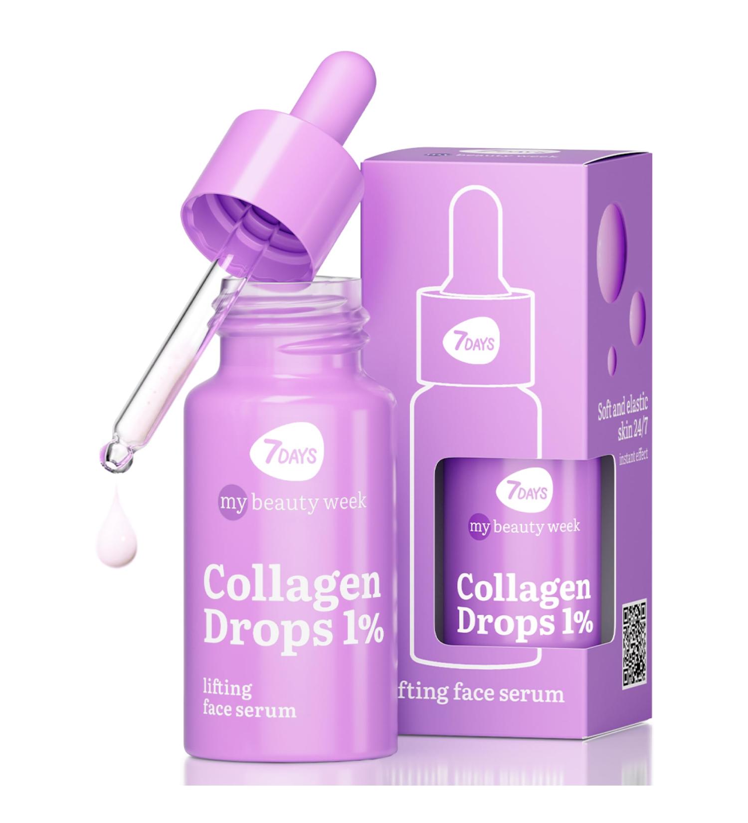 7DAYS Hydrating Face Serum with Collagen Korean Skincare for Lifting Firming and Deep Moisturizing Anti-Aging Serum for Wrinkles and Skin Elasticity Almond & Jojoba Oils All Skin Types - Buy Online on GoSupps.com
