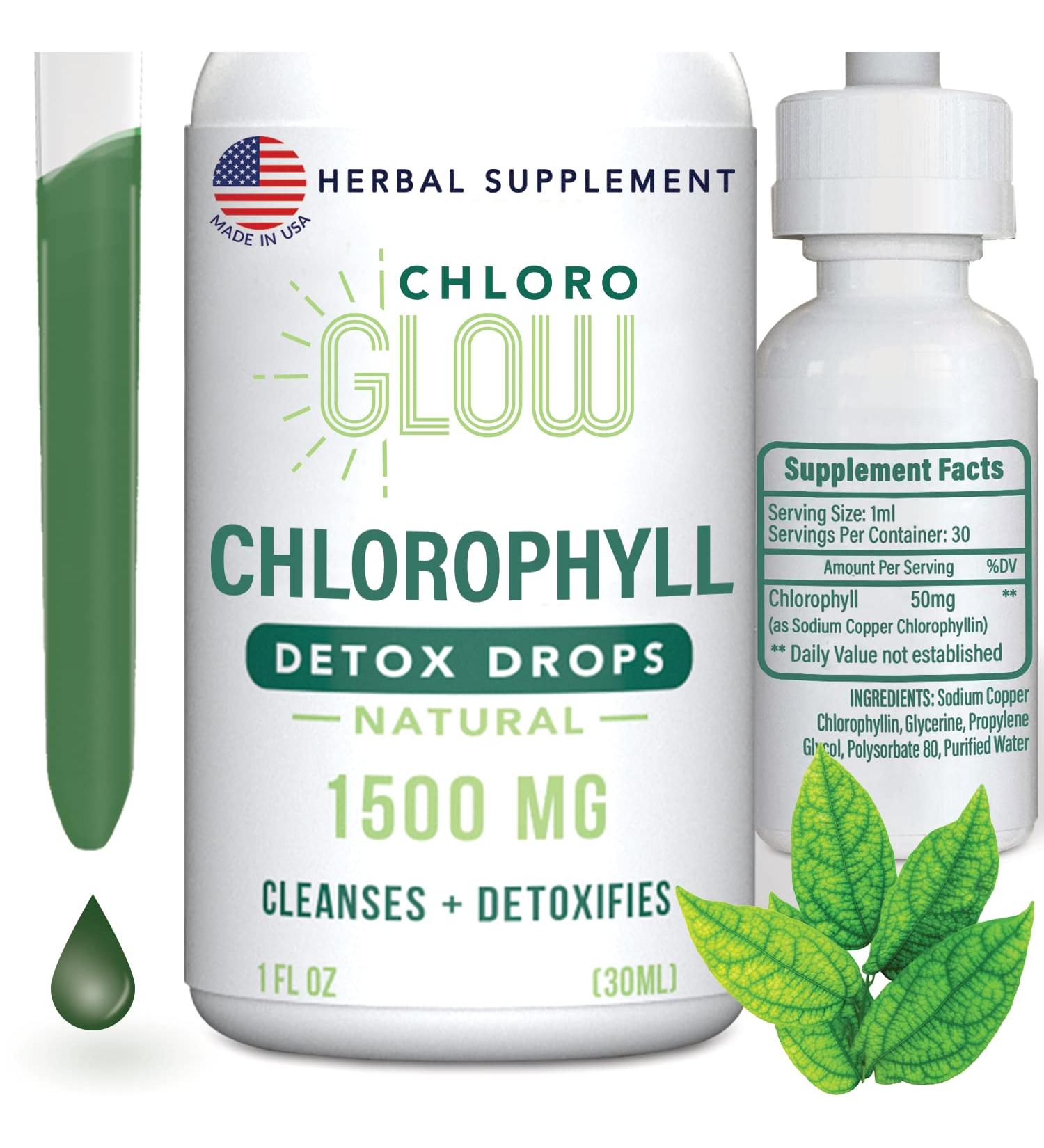 Chloroglow 1500mg Liquid Chlorophyll Oxygen Drops - Energy & Immune Support, Natural Detox, Altitude Sickness Prevention, 30ml - Buy Online on GoSupps.com