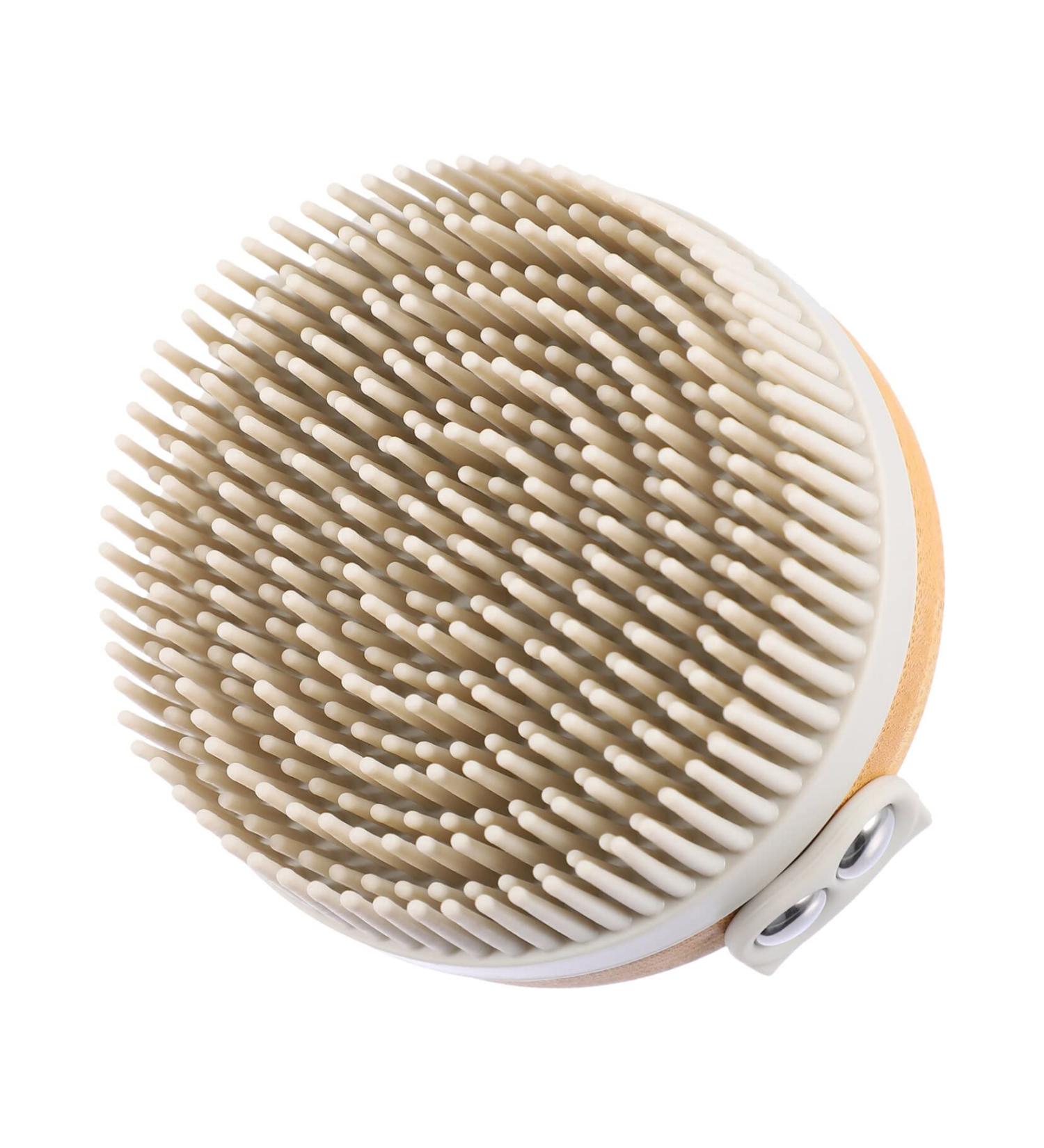 Minkissy Silicone Massage Brush Scalp Scrubber for Babies and Children - Grey | Shower Head Body Scrubber and Shampoo Brush | 8.5X8X7.5CM - Buy Online on GoSupps.com