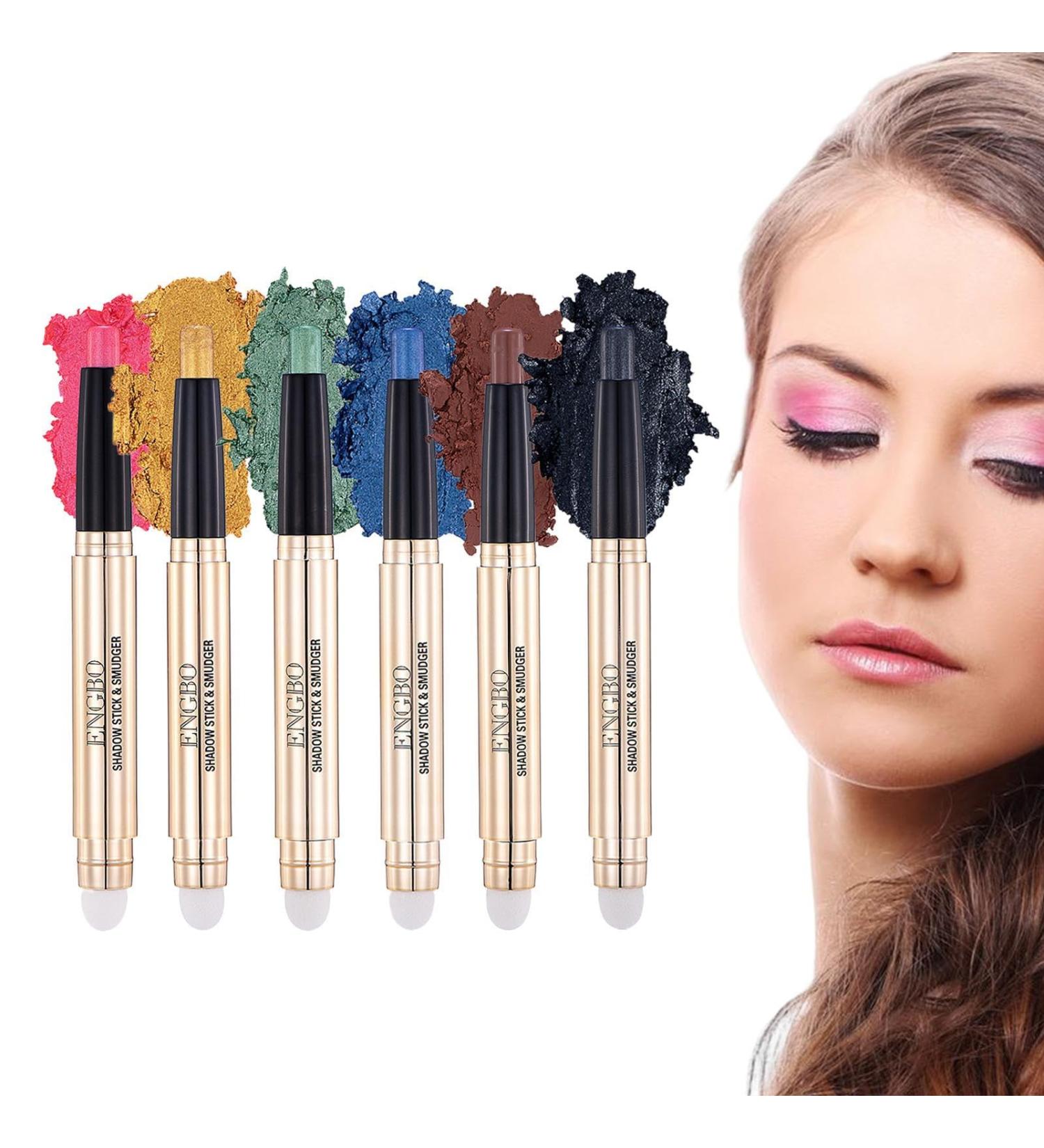 Eye Shadow Sticks - 6 Colors Makeup Eyeshadow Pencil Crayon Waterproof Long Lasting Cream Eye Shadow Pencil Makeup Eye Shadow Highlighter Stick for Women Girls Pochy C(13# 18#) - Buy Online on GoSupps.com