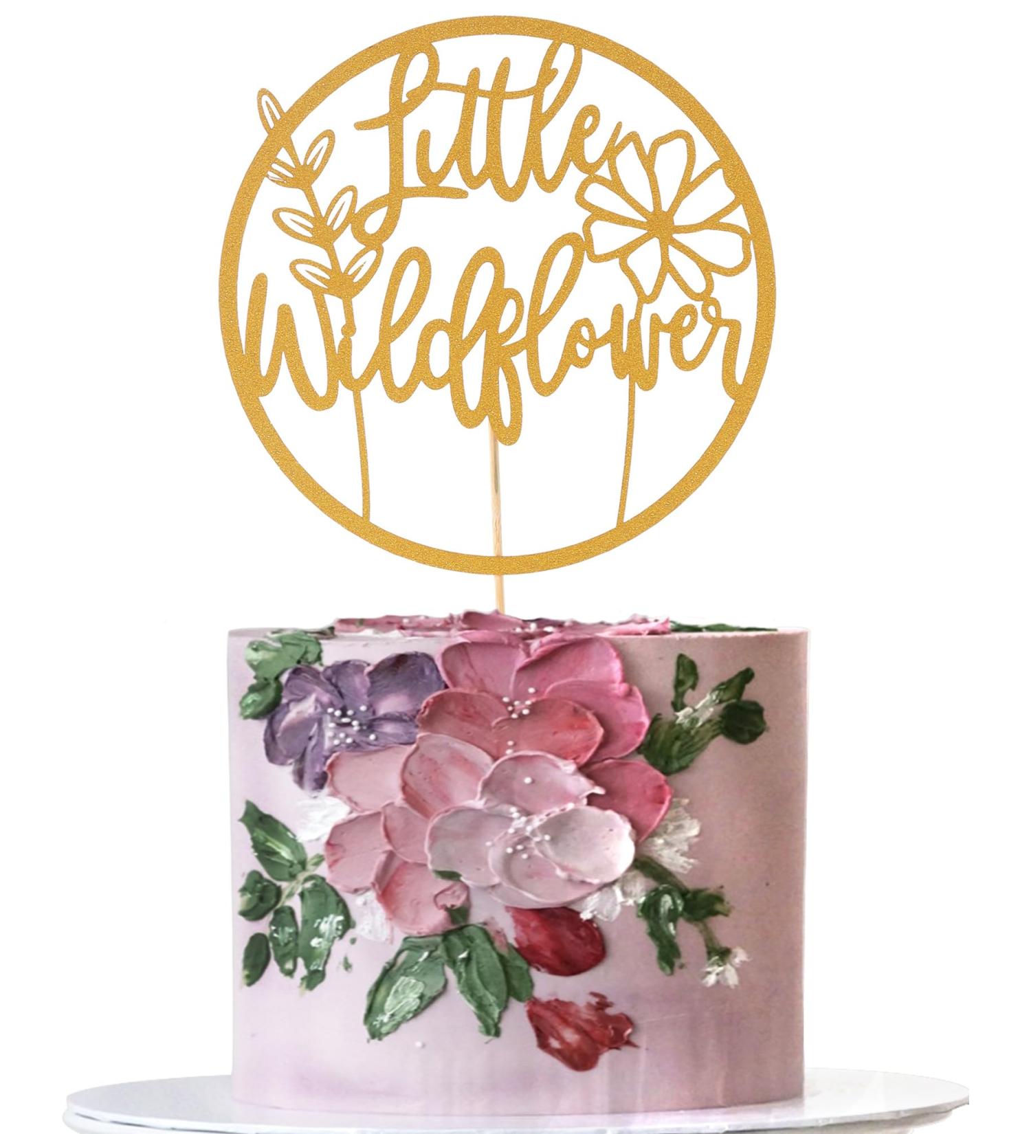 Boho Little Wildflower Cake Topper - Flower Baby Shower Decorations Gender Reveal Decorations Floral Theme Birthday Party Supplies Litter Wildflower Cake Topper - Buy Online on GoSupps.com