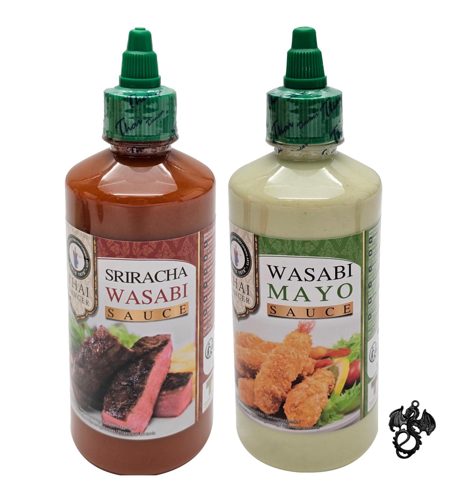 Buy Thai Dancer Sriracha Wasabi & Wasabi Mayo Set (2 x 450 ml) - Perfect for Grilled Meats & Veggies | Includes Esnado Dragon Pendant - Buy Online on GoSupps.com