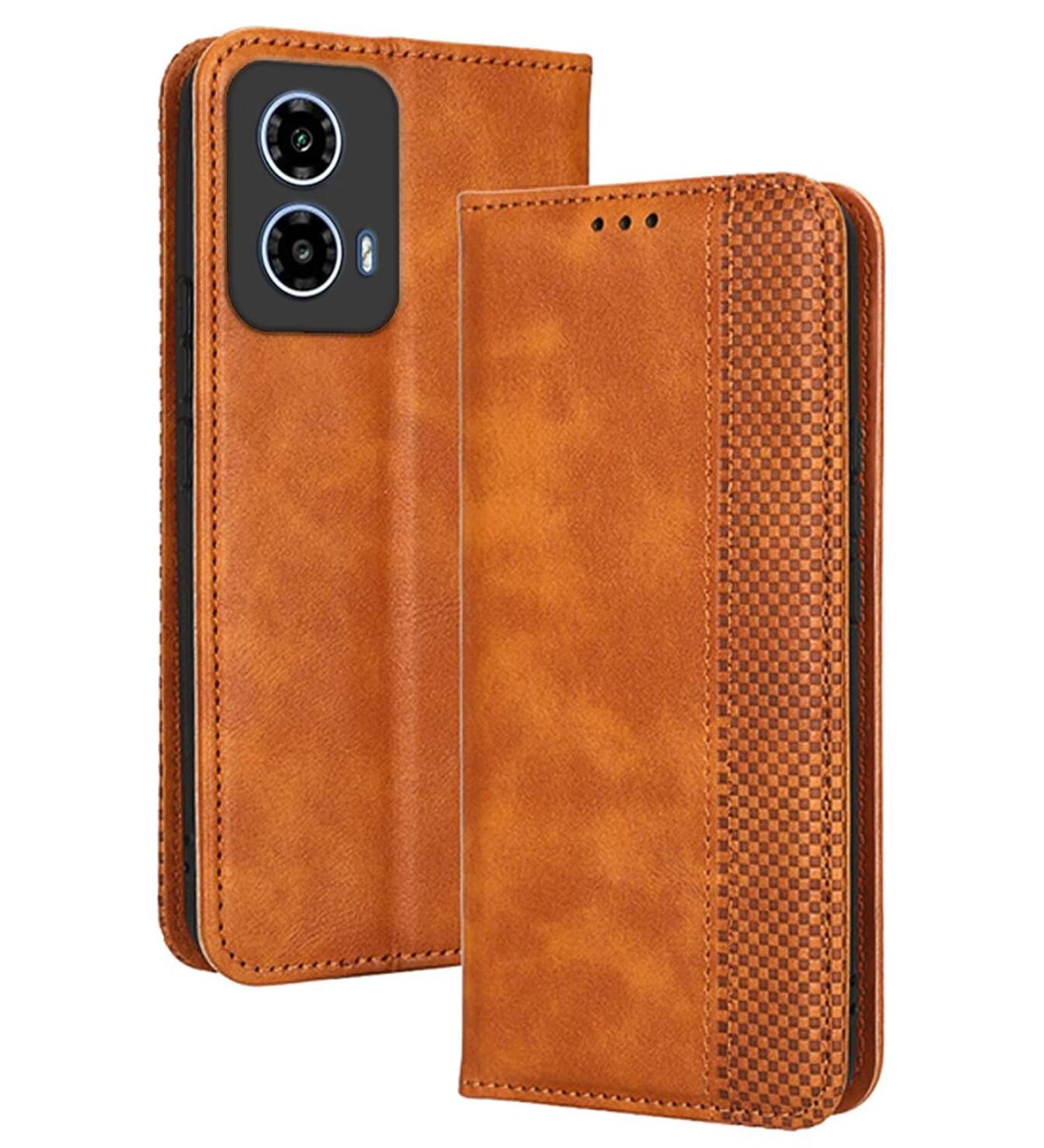 RankOne Flip Leather Case Cover for Motorola Moto G34 - Premium Brown Protection (6.5 Inches) - Buy Online on GoSupps.com