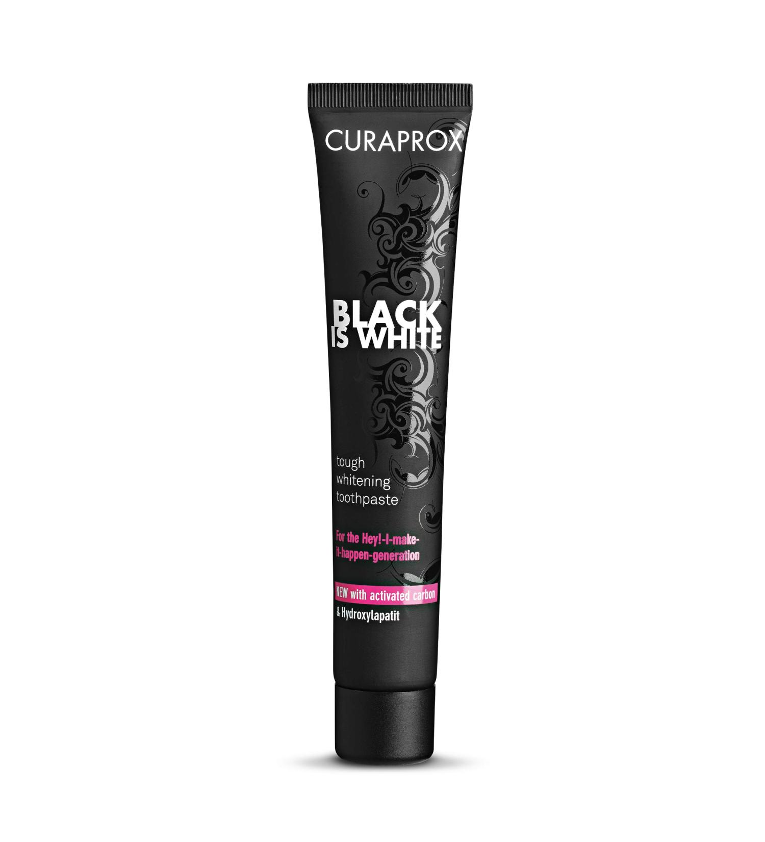 CURAPROX Black Is White Charcoal Whitening Toothpaste 90ml - Brighten Your Smile Naturally - Buy Online on GoSupps.com