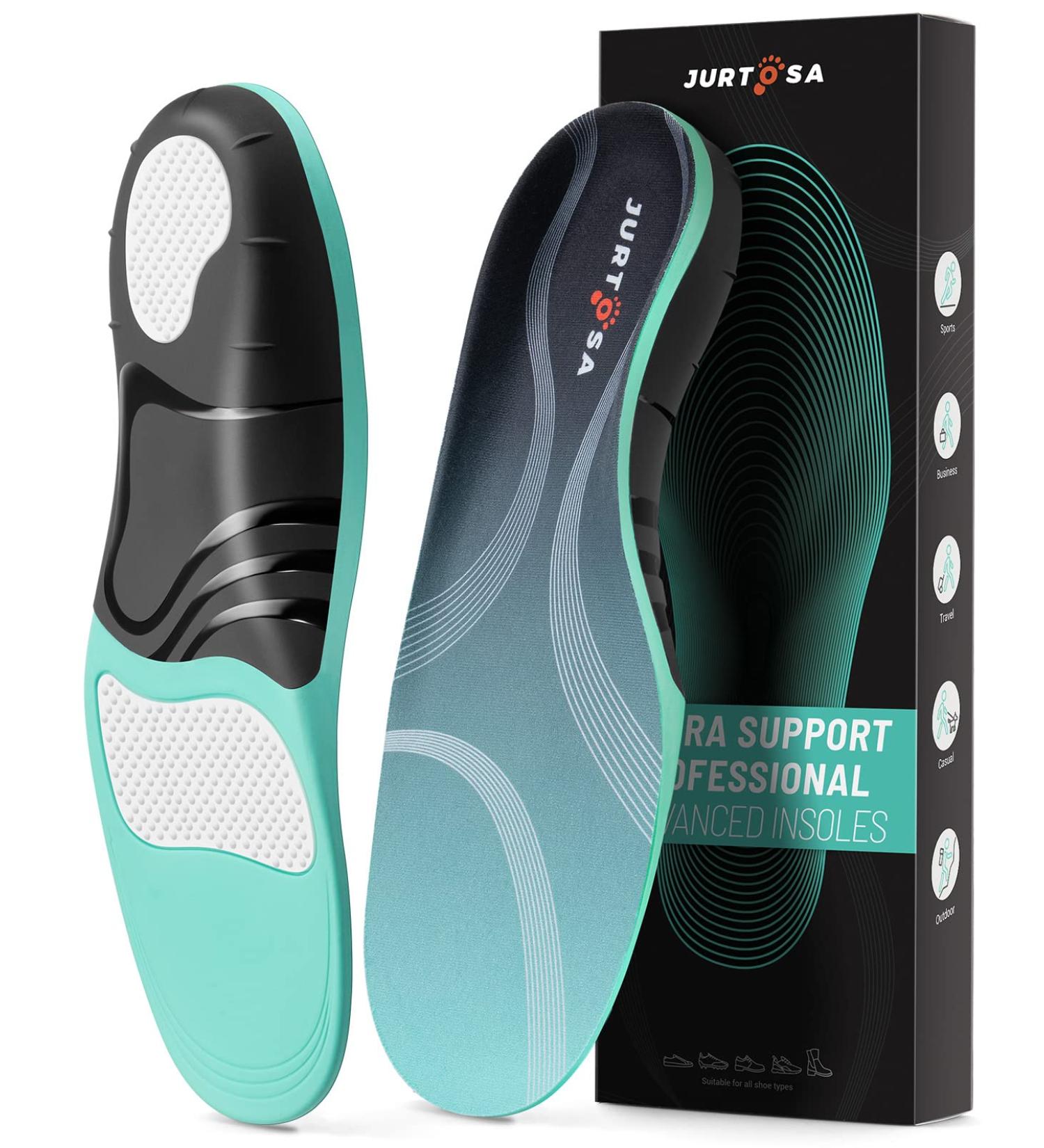 TANSTC Heavy Duty Shoe Inserts for Flat Feet & Plantar Fasciitis - High Arch Support for All-Day Comfort - Men's 8.5-9.5 | Women's 10 - Lake Blue - Buy Online on GoSupps.com