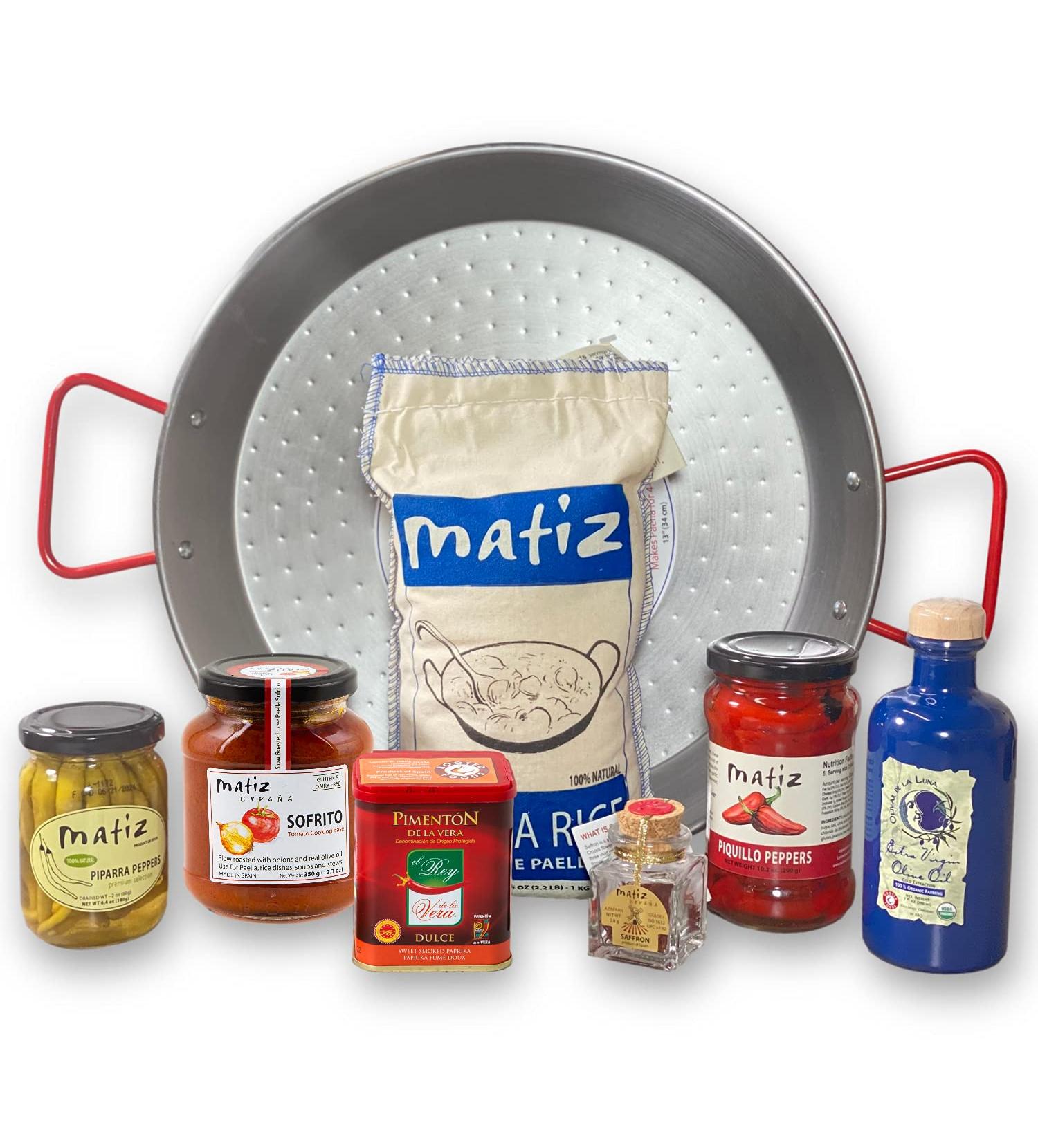 Matiz Espa a Deluxe Paella Kit with Traditional Pan - Authentic Ingredients - Buy Online on GoSupps.com