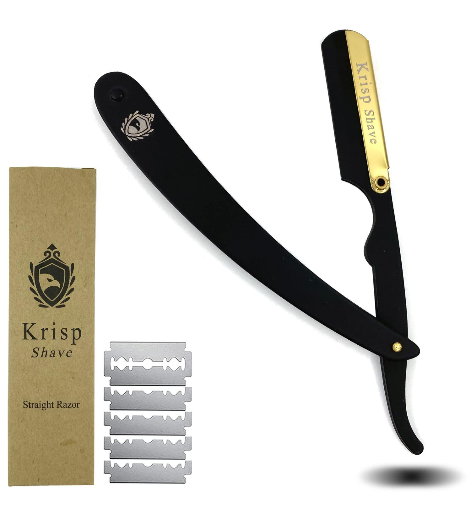 Classic Straight Edge Barber Razor for Close Shaving - Salon Quality Men's Shaving Razor by Krisp Beauty - Buy Online on GoSupps.com